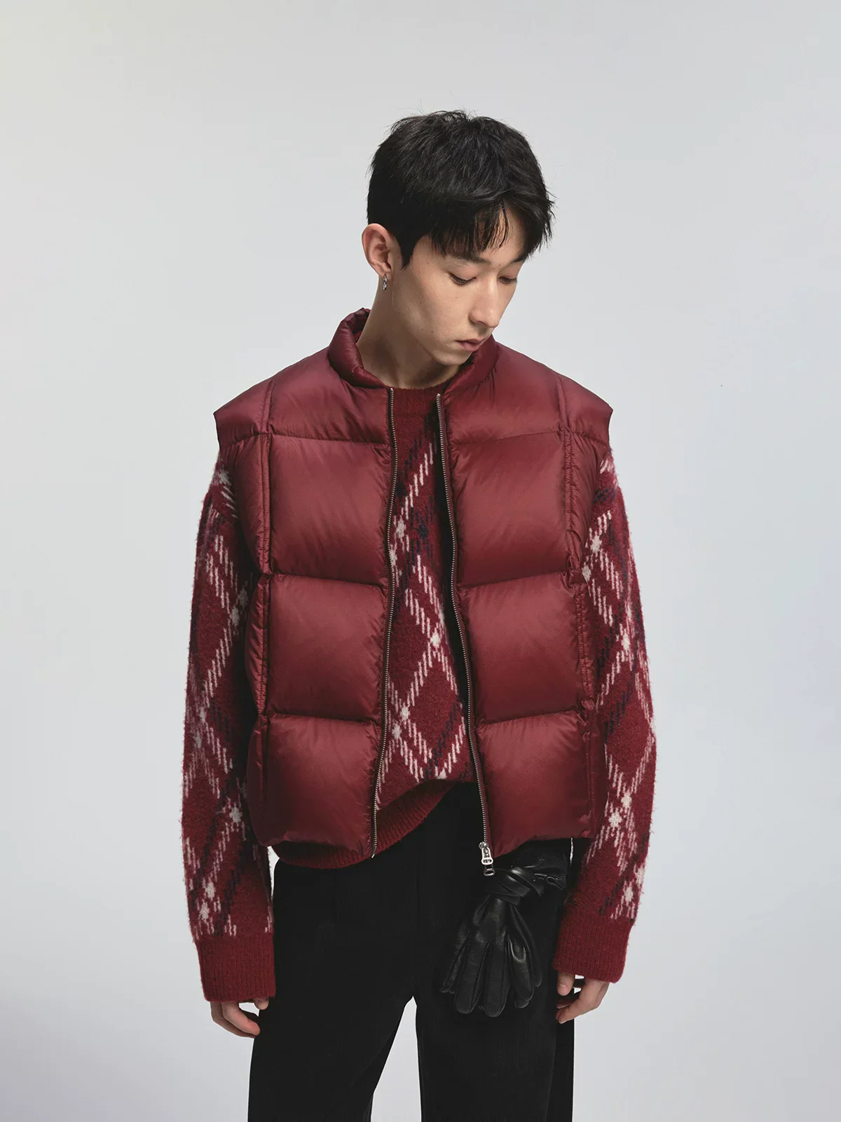 Ultralight Down Check Quilted Vest