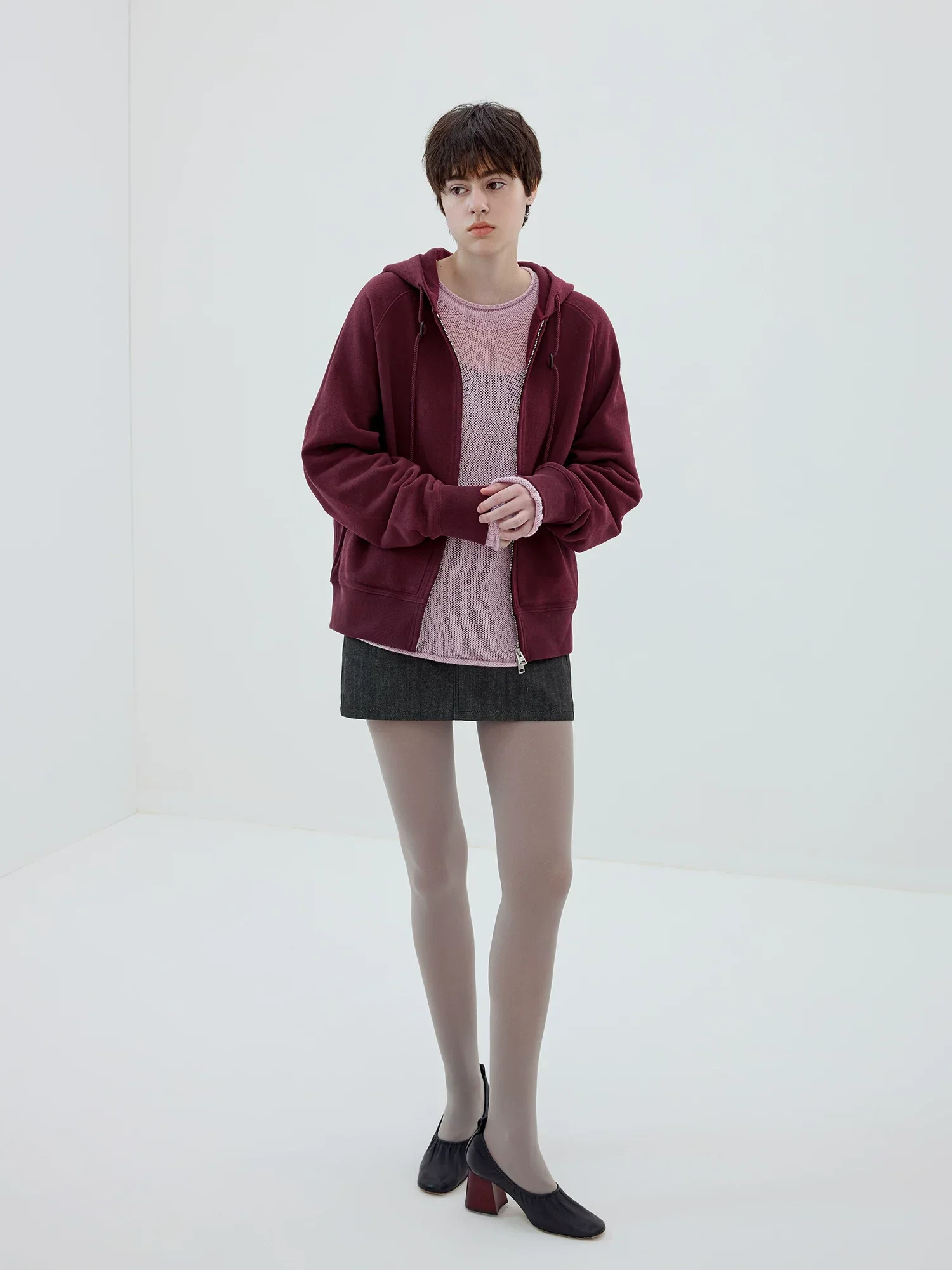 Unisex Two-Way Zip Fleece Hoodie - Image 2