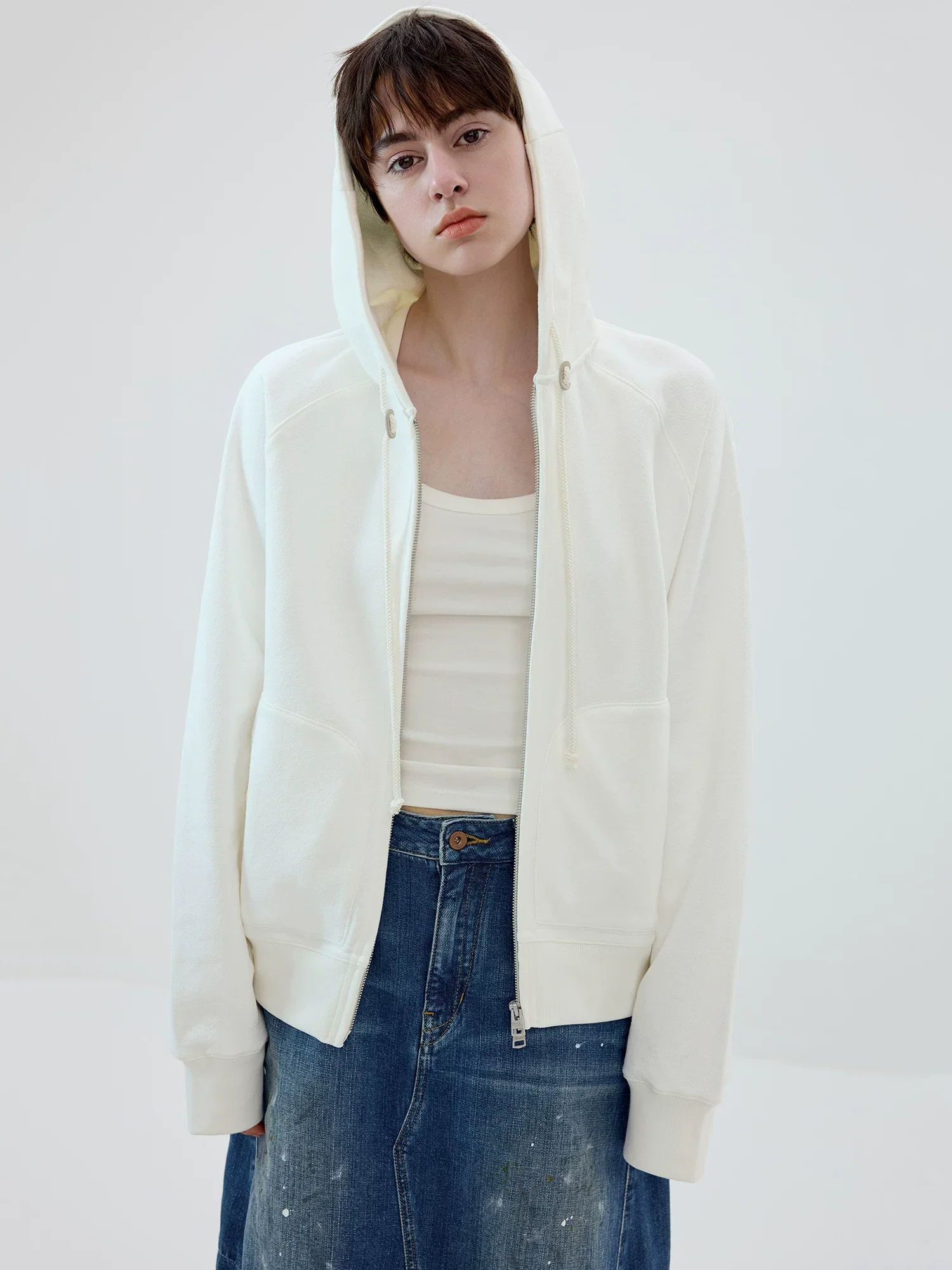 Unisex Two-Way Zip Fleece Hoodie - Image 4