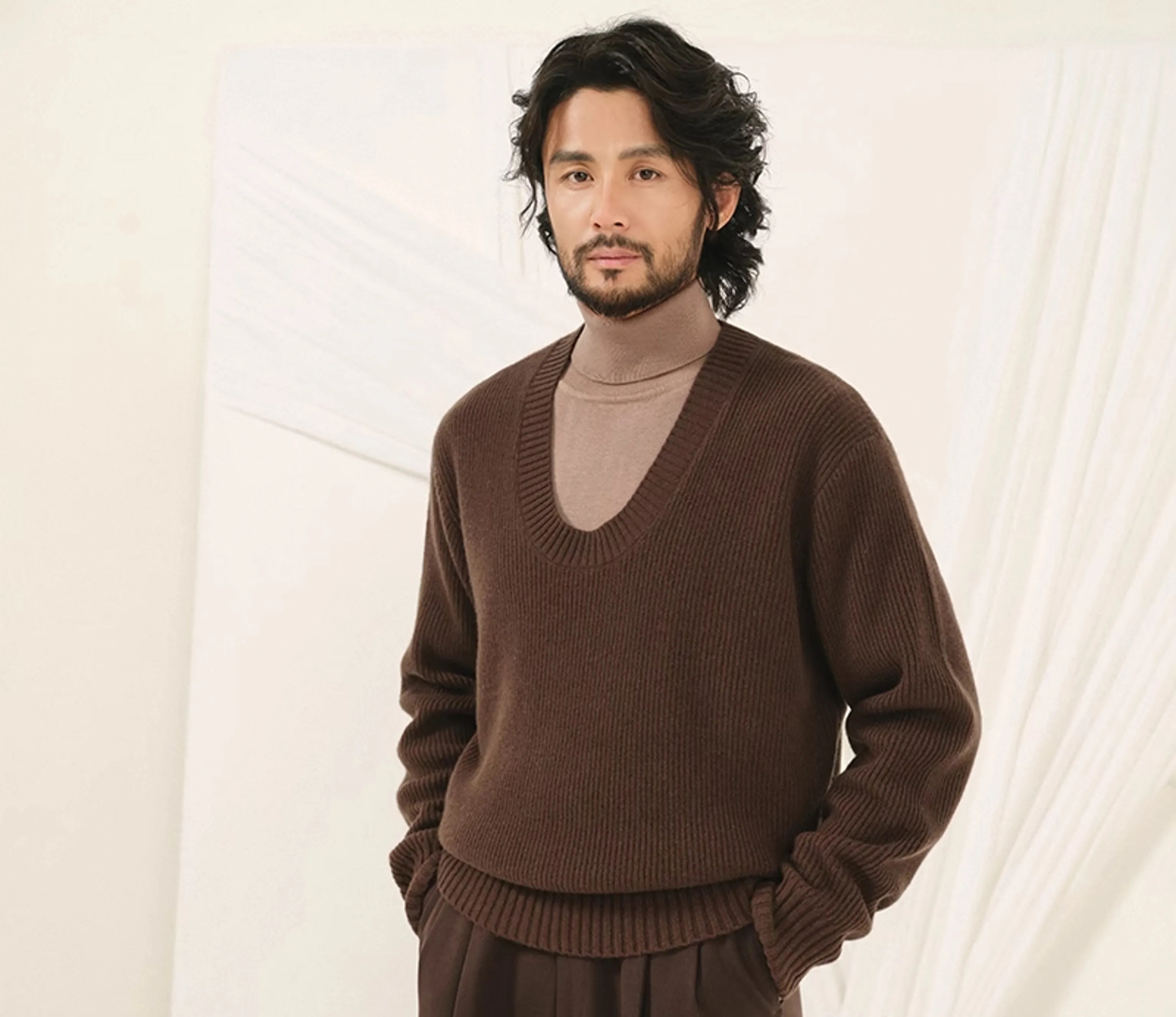 Unisex U-neck Knit Sweater - Image 15