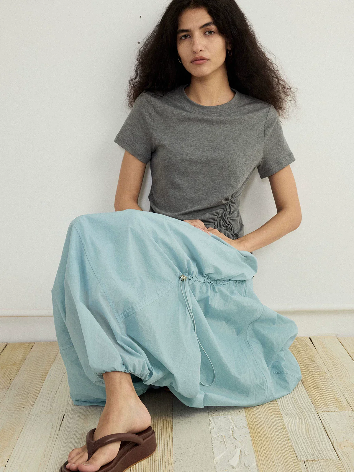 UPF 40+ Drawstring Balloon Maxi Skirt - Image 4