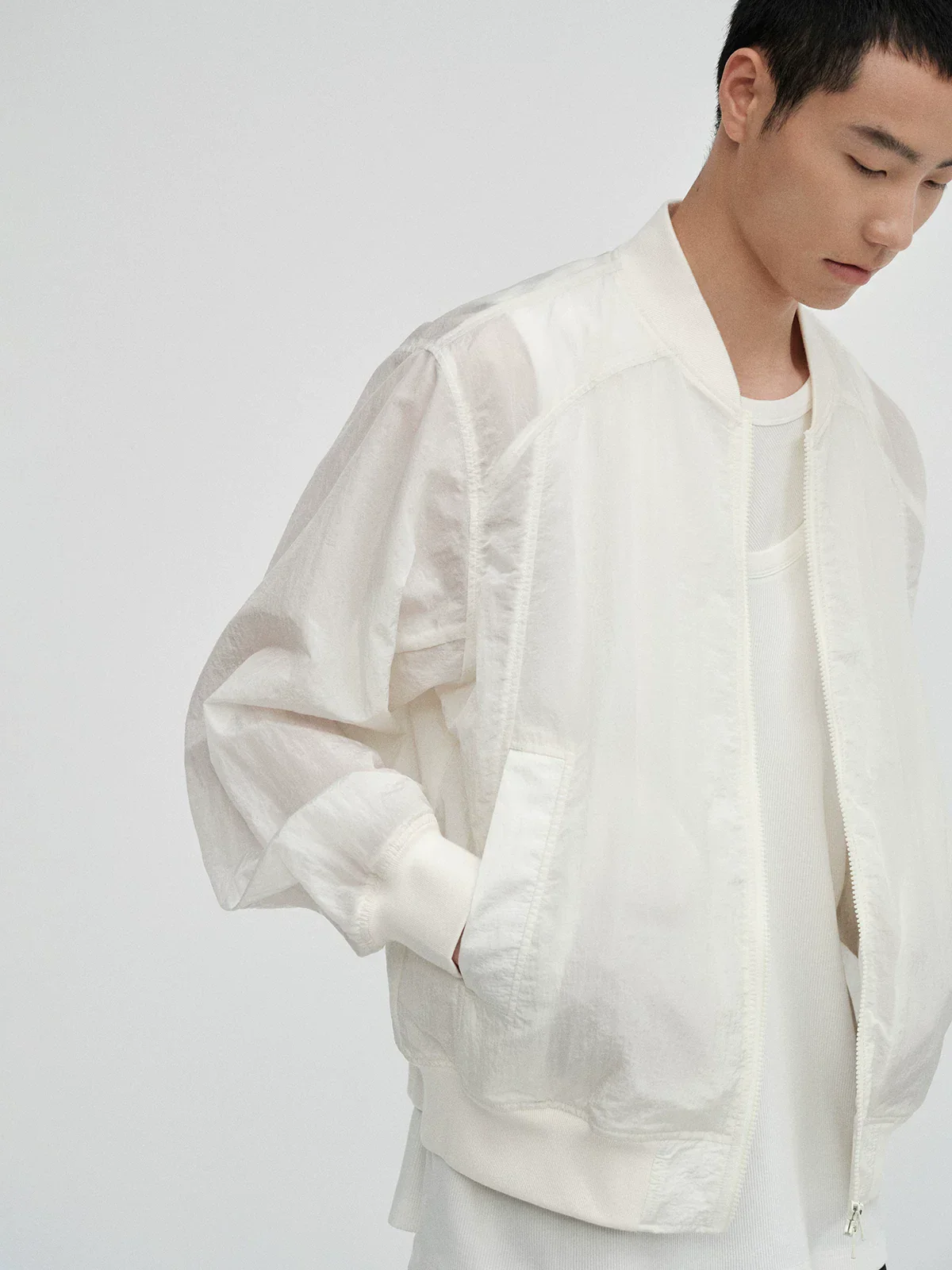 UPF50+ Textured Nylon Zip Bomber - Image 2