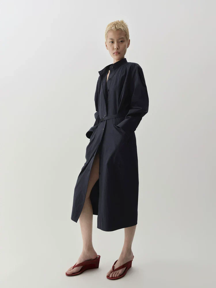 V-Back Belted Shirt Dress - Image 2