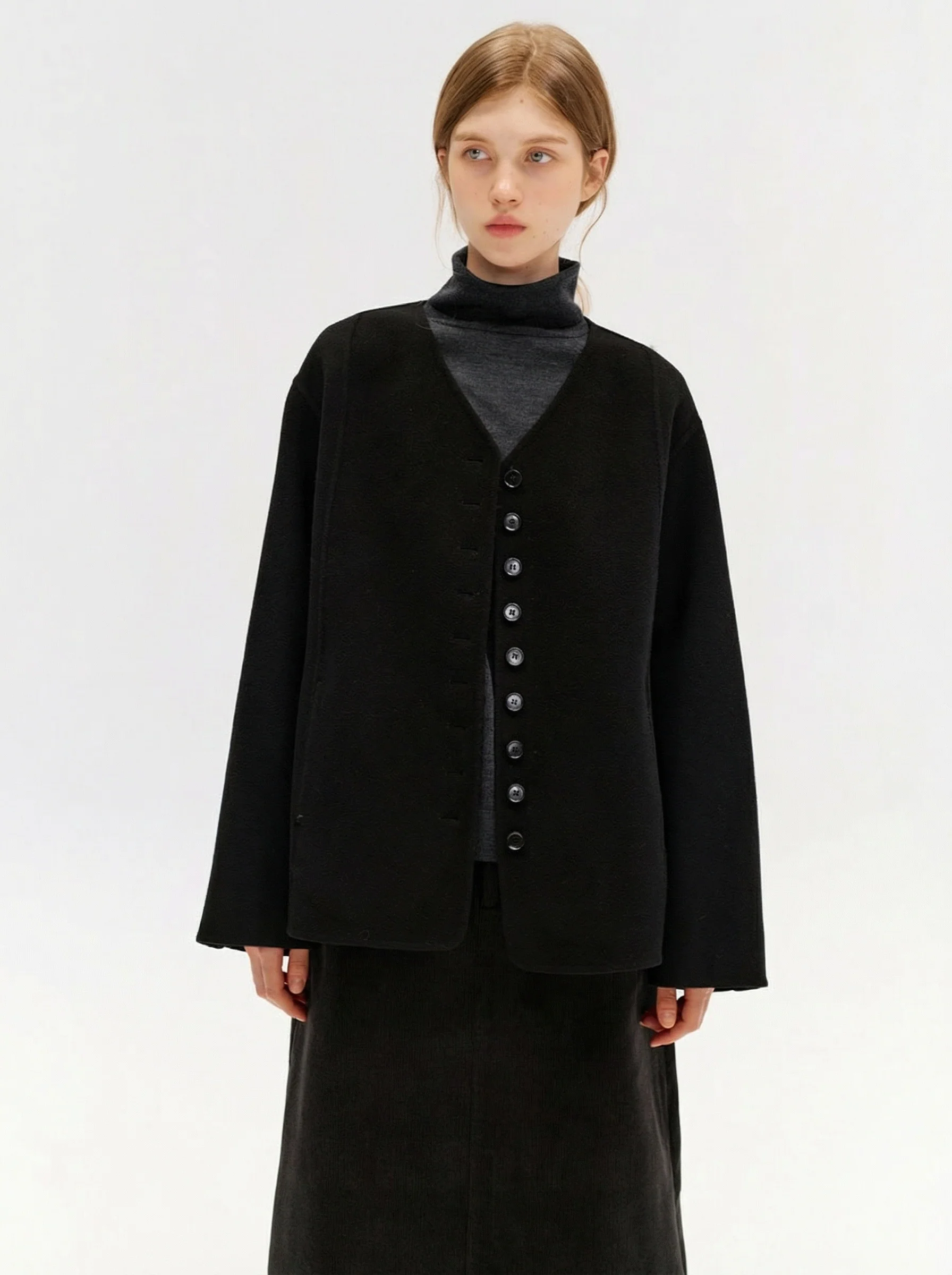 V-Neck Button Jacket - Image 5