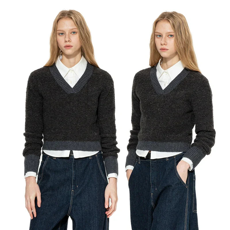 V-Neck Knit Sweater - Image 2