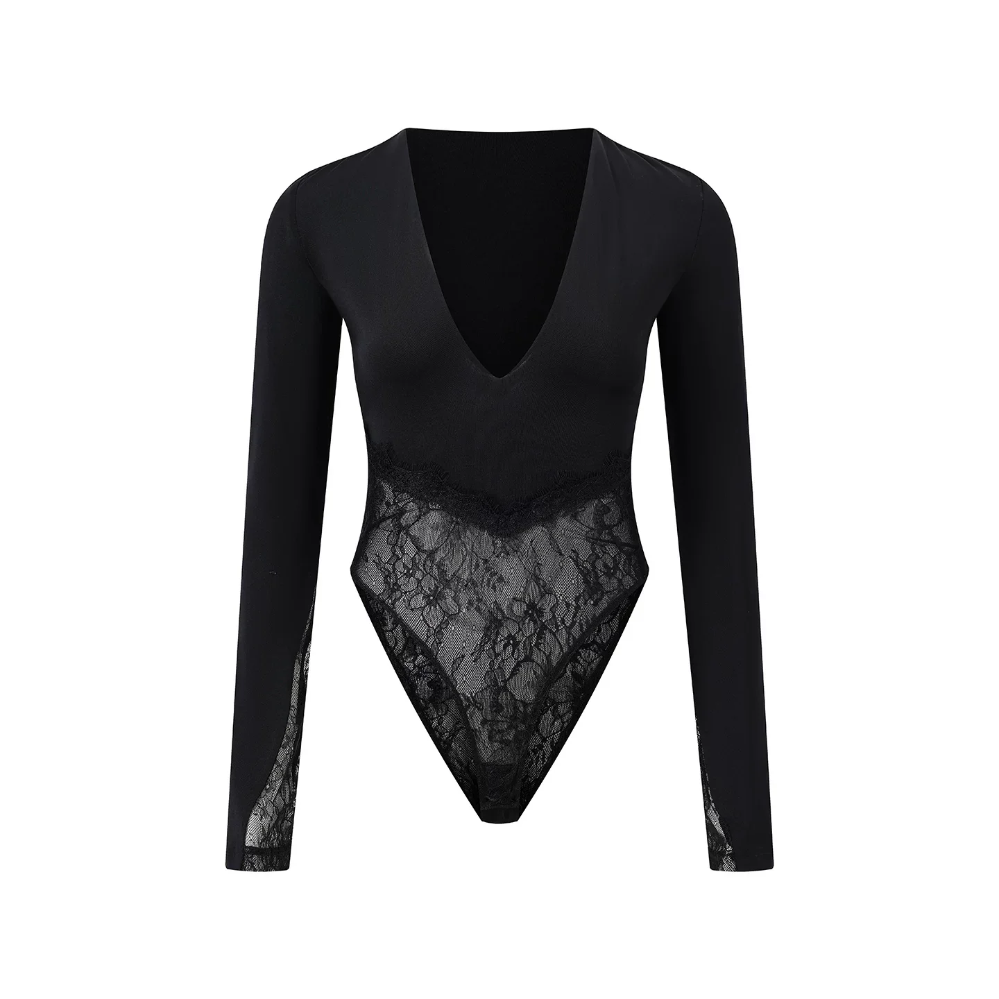 V-Neck Lace Bodysuit - Image 4