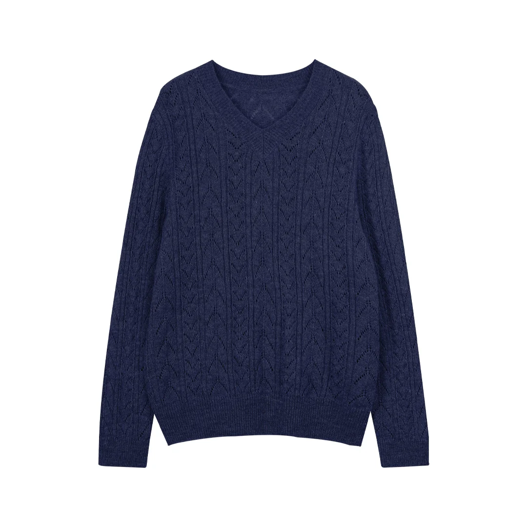 V-Neck Pointelle Sweater - Image 8