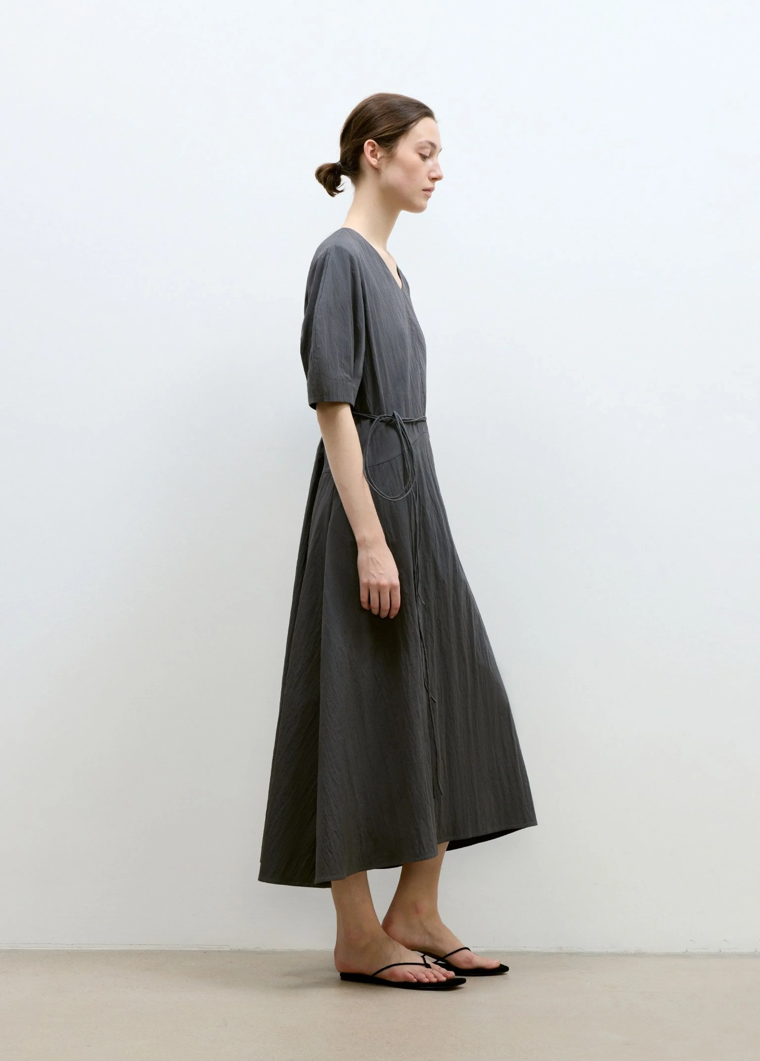V-Neck Tie Midi Dress - Image 2