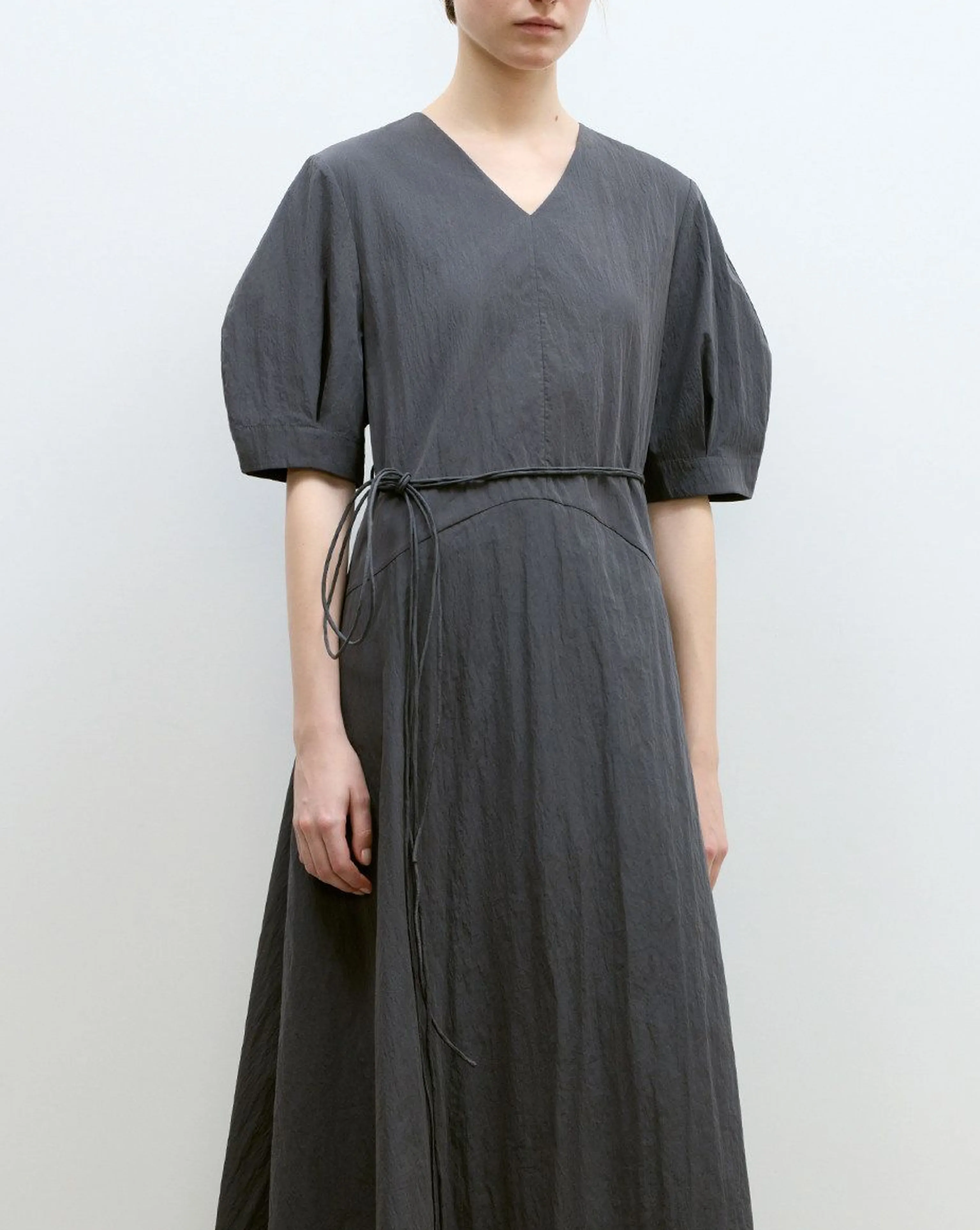 V-Neck Tie Midi Dress - Image 4