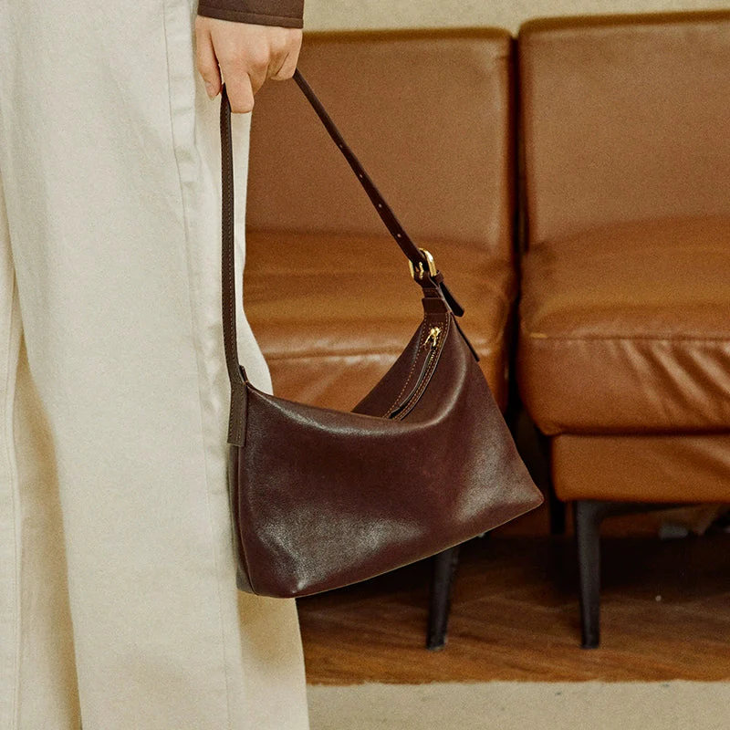 Vegetable-Tanned Cowhide Hobo Bag - Image 7