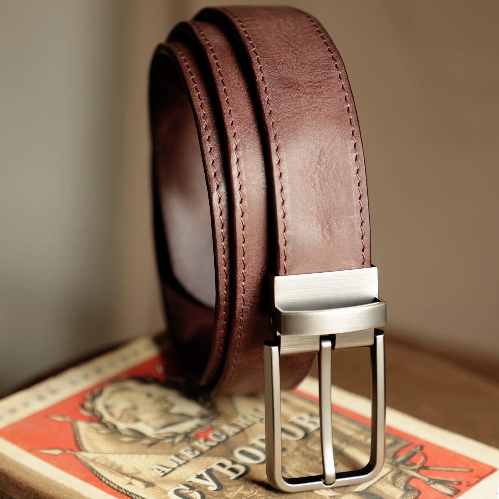Vegetable-Tanned Cowhide Pin Buckle Belt - Image 21