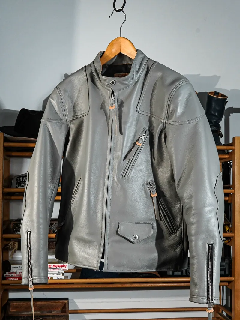 Vegetable-Tanned Goatskin Cafe Racer Jacket - Image 10
