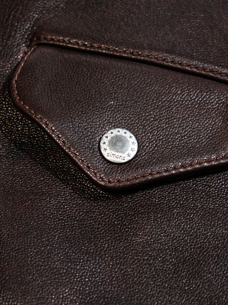 Vegetable-Tanned Goatskin Cafe Racer Jacket - Image 4