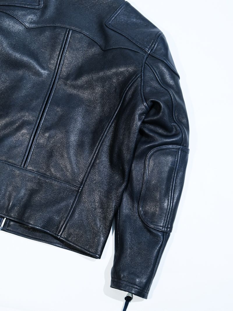 Vegetable-Tanned Goatskin Cafe Racer Jacket - Image 7