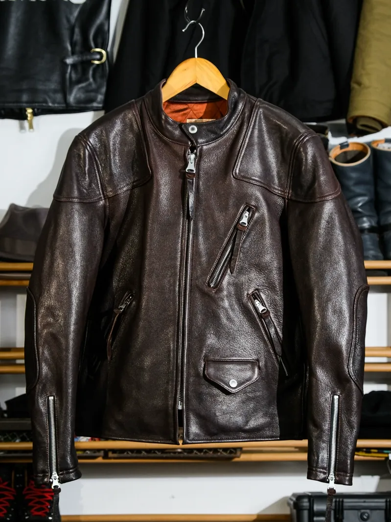 Vegetable-Tanned Goatskin Cafe Racer Jacket - Image 9