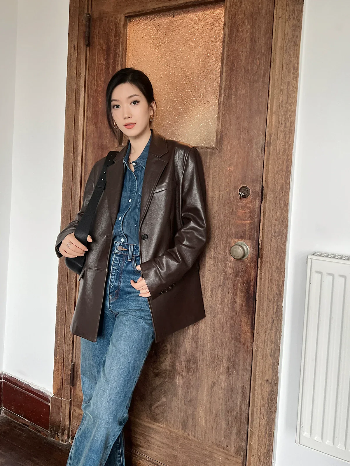 Vegetable-Tanned Lambskin Blazer - Image 3