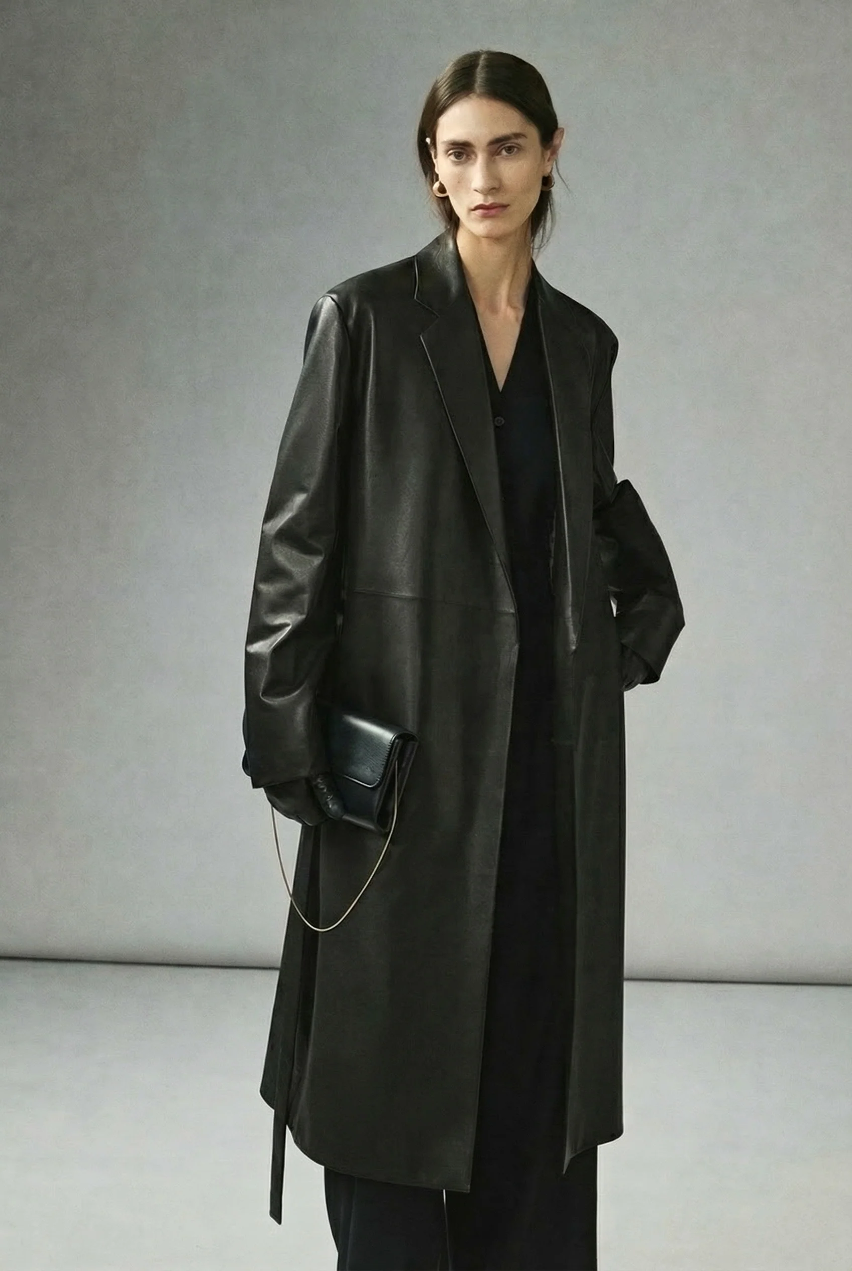 Vegetable-Tanned Lambskin Wrap Coat - Image 6