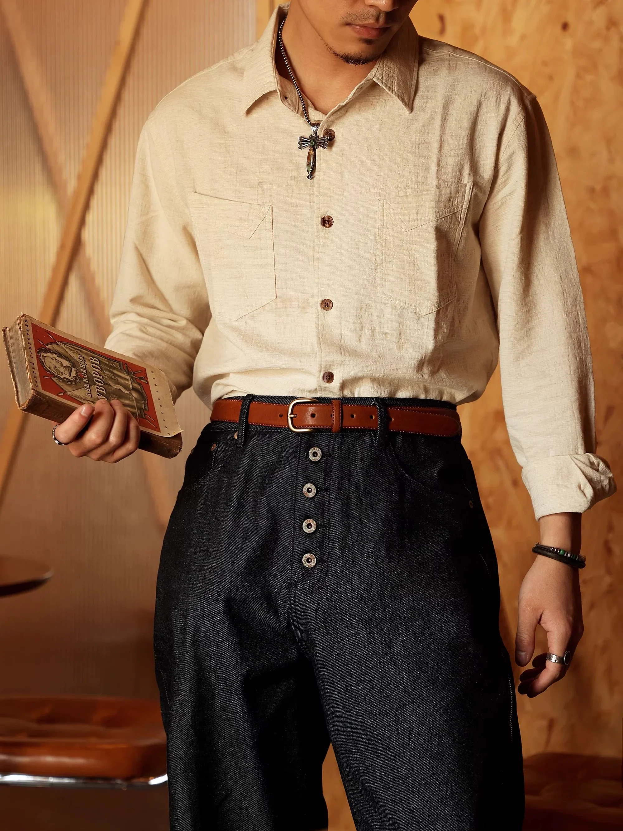 Vegetable-Tanned Leather Belt 3 cm - Image 2