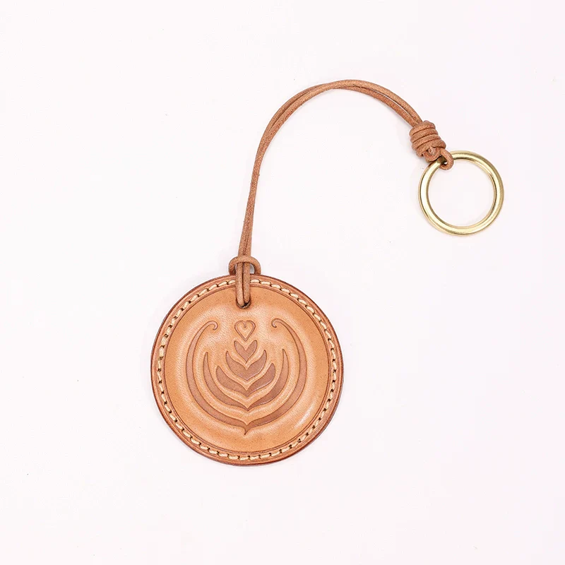 Vegetable-Tanned Leather Keychain - Image 3