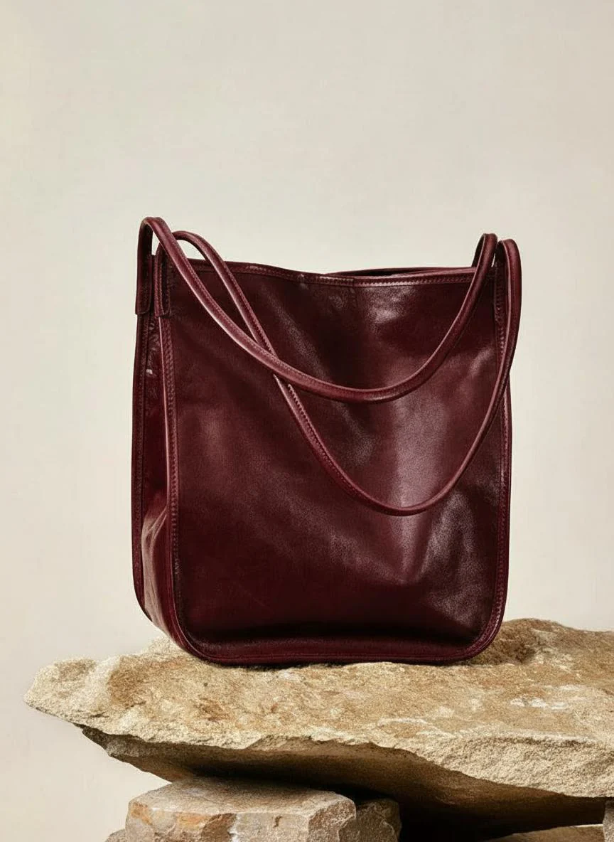Vegetable-Tanned Leather Tote - Image 2
