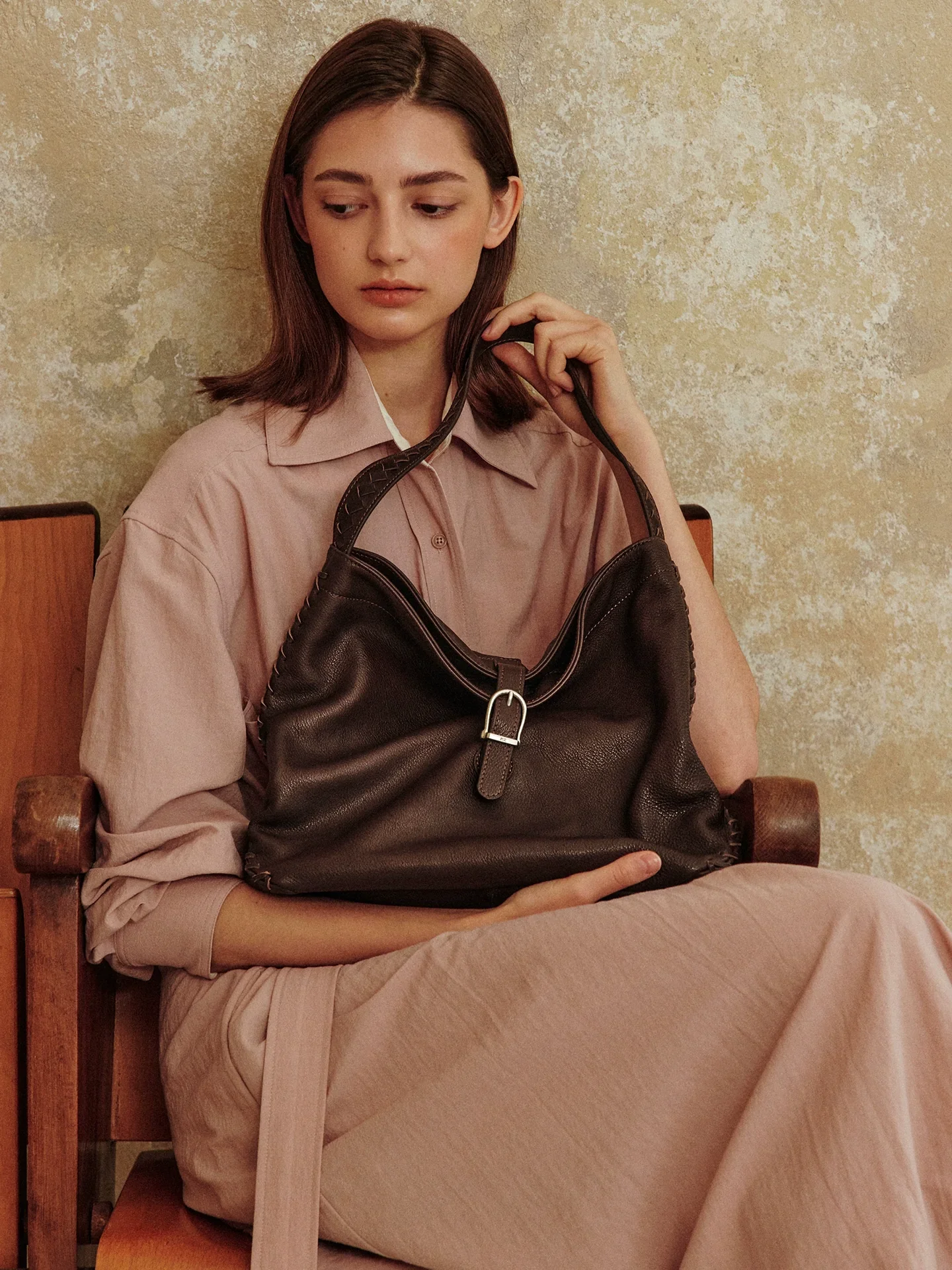 Vegetable-Tanned Rattan Hobo Tote - Image 2