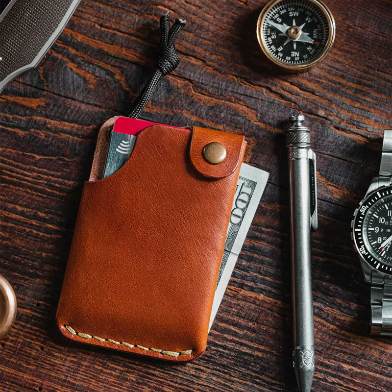 Vegetable-Tanned Top-Grain Leather Card Holder - Image 6