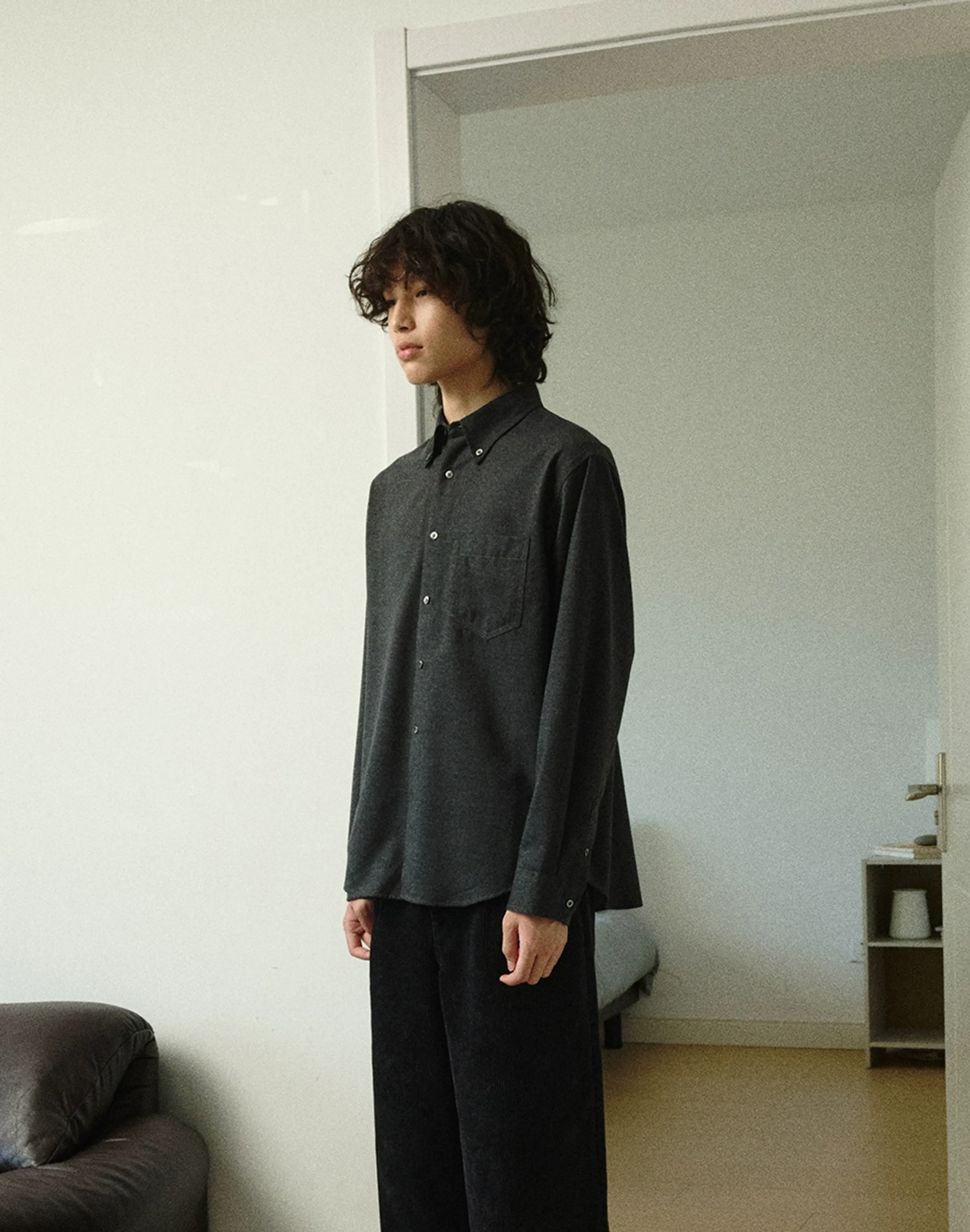 Velvet Cotton Wool-Modal Button-Down Shirt - Image 6