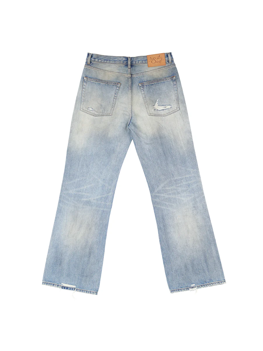 Velvet Patchwork Flare Jeans - Image 5