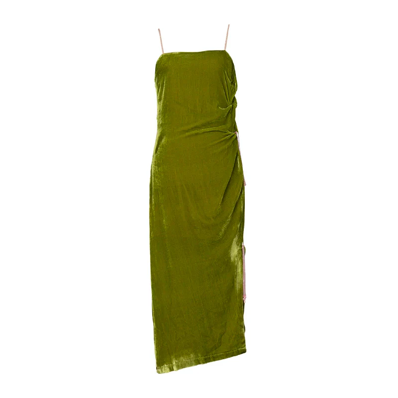 Velvet Ruche Slip Dress - Image 2