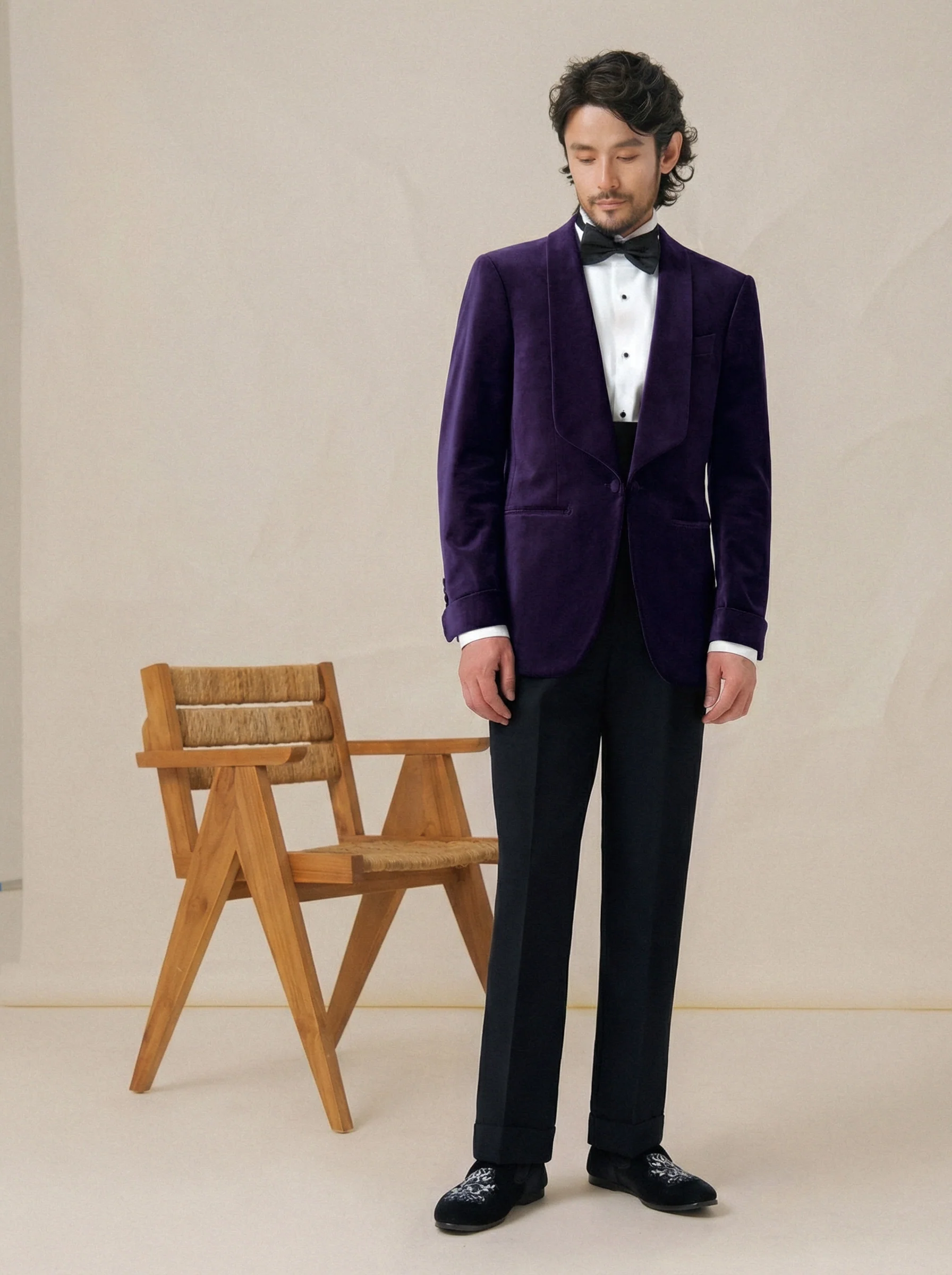 Velvet Shawl-Lapel Tuxedo Jacket - Image 7