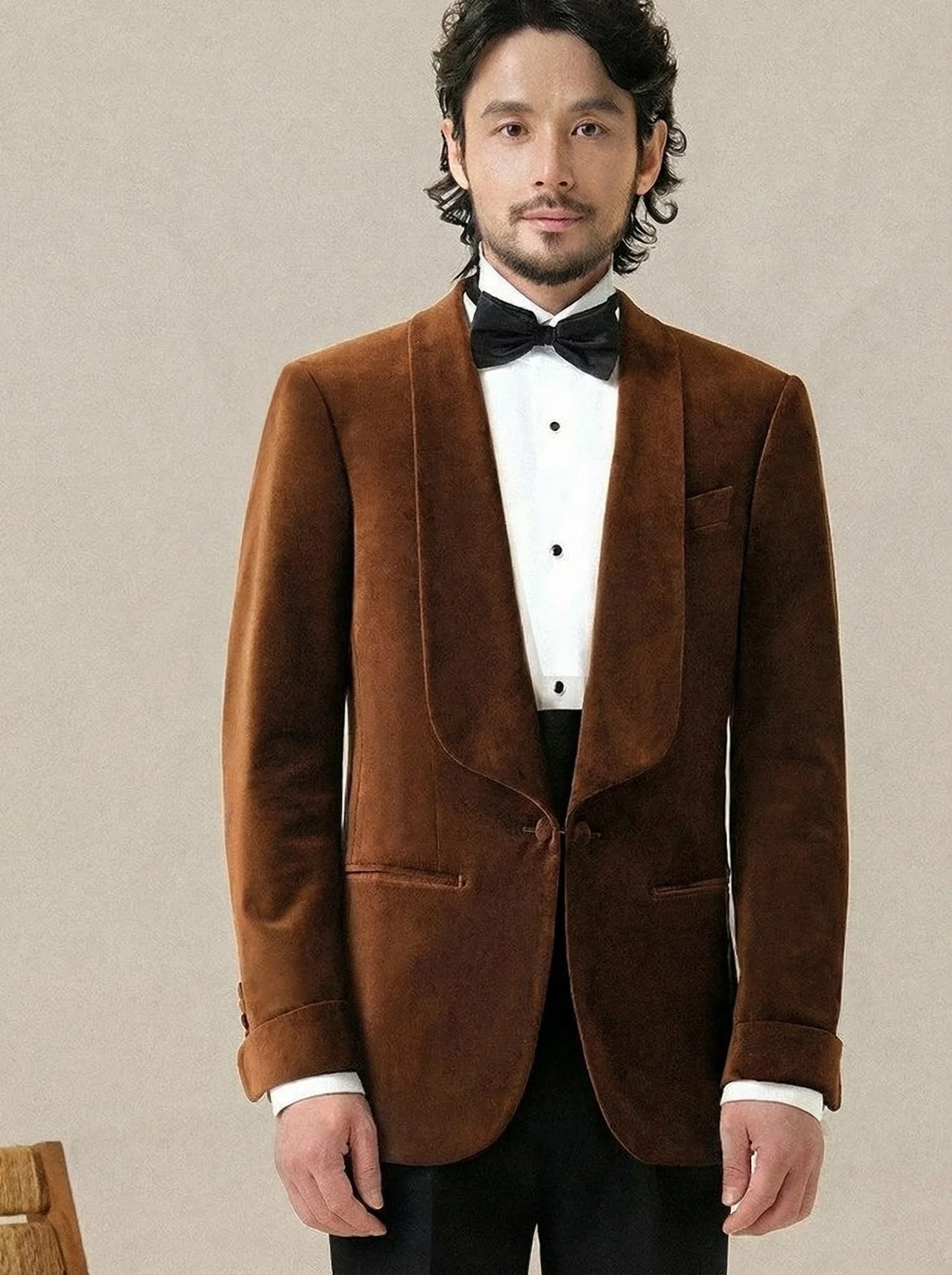Velvet Shawl-Lapel Tuxedo Jacket - Image 8