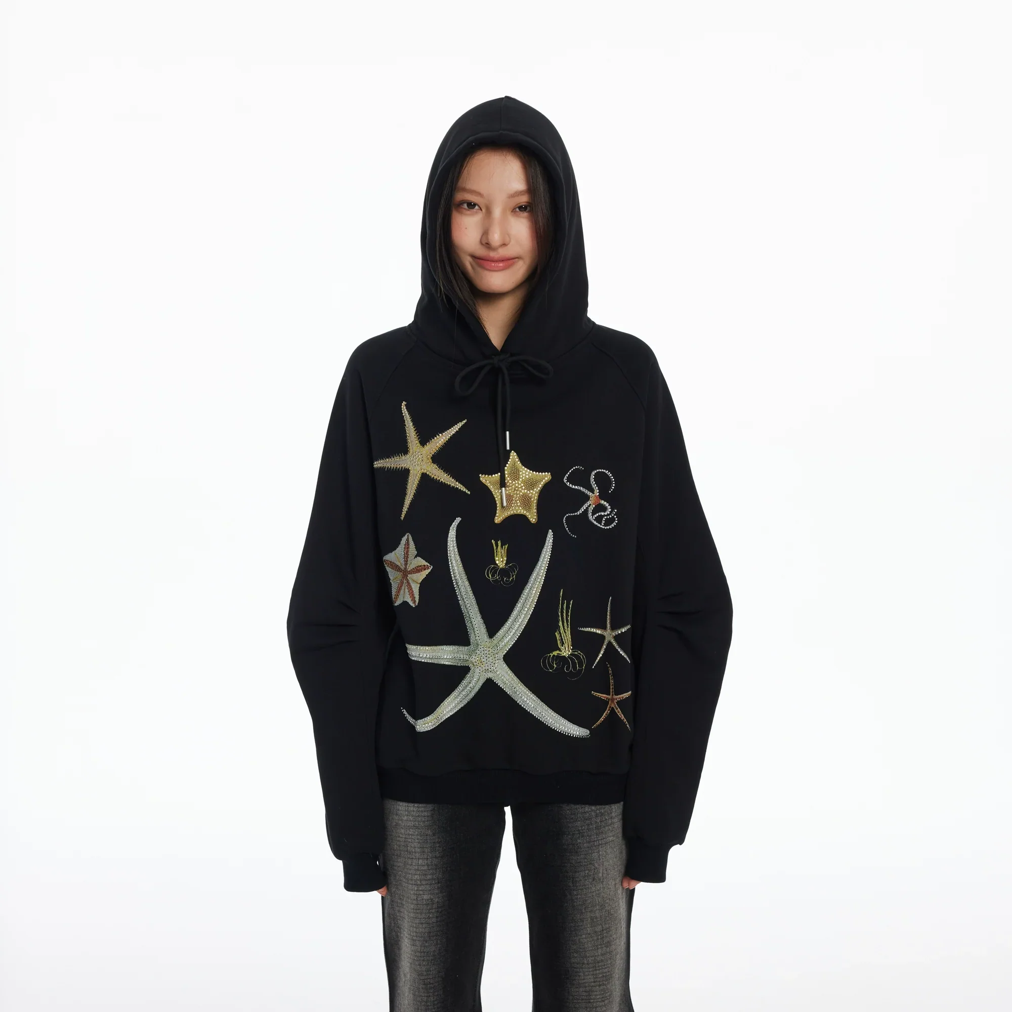 Velvet Starfish Embroidered Hoodie - Image 4