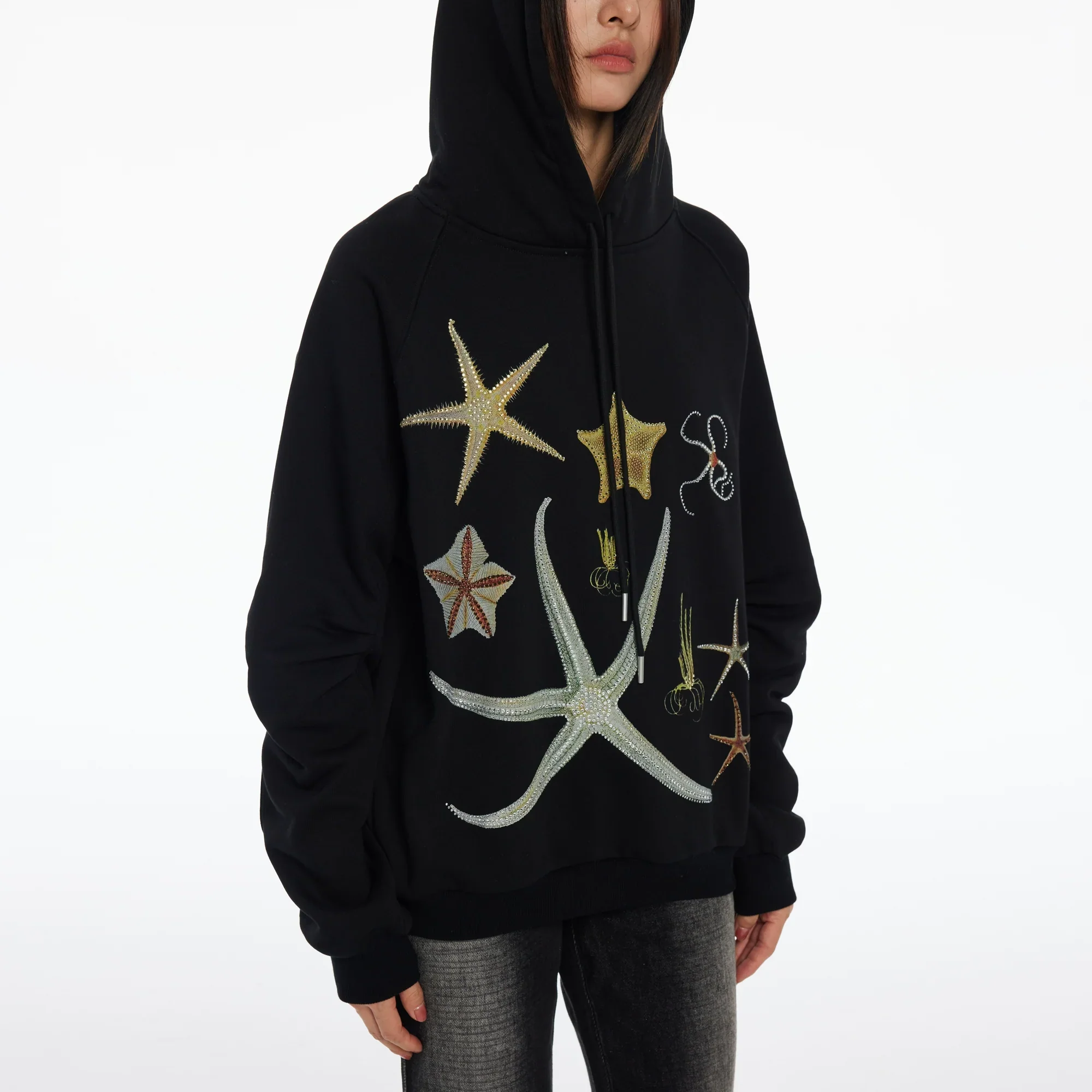 Velvet Starfish Embroidered Hoodie - Image 5