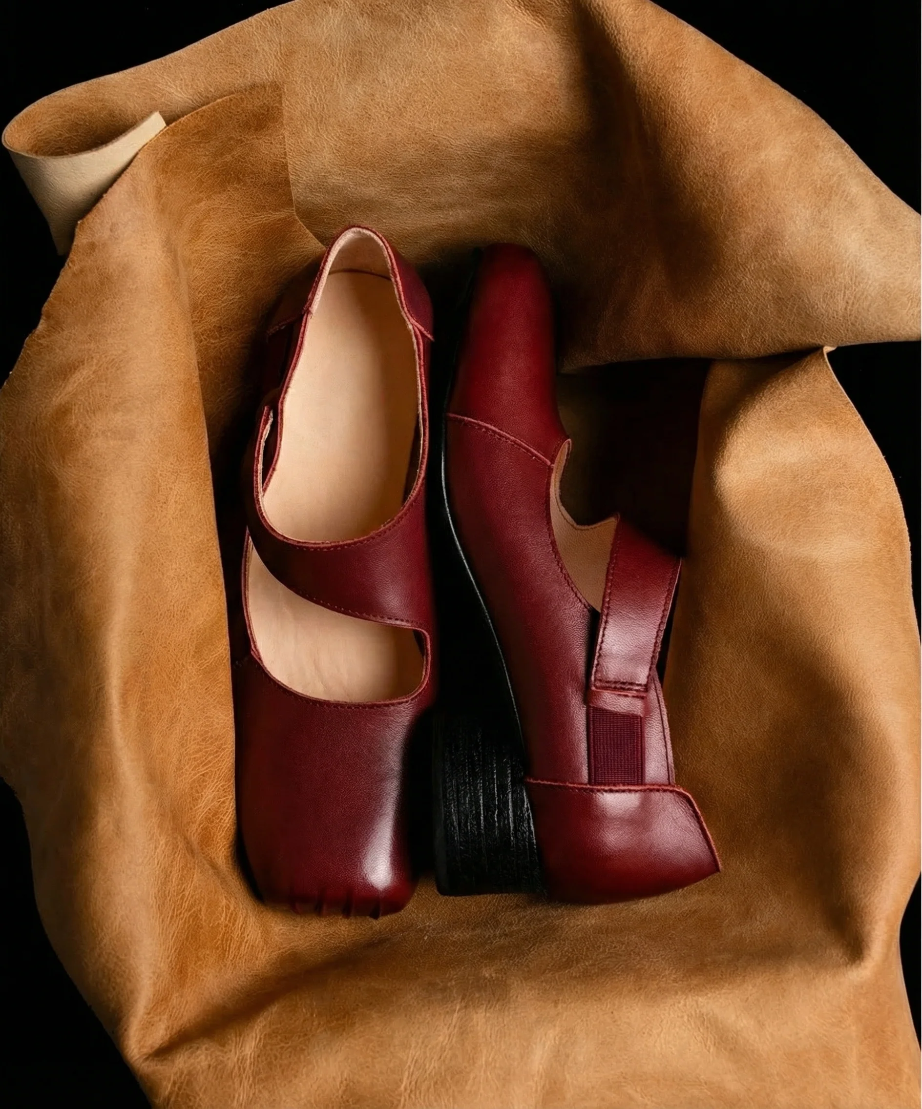 Venus Square-Toe Leather Flats - Image 7
