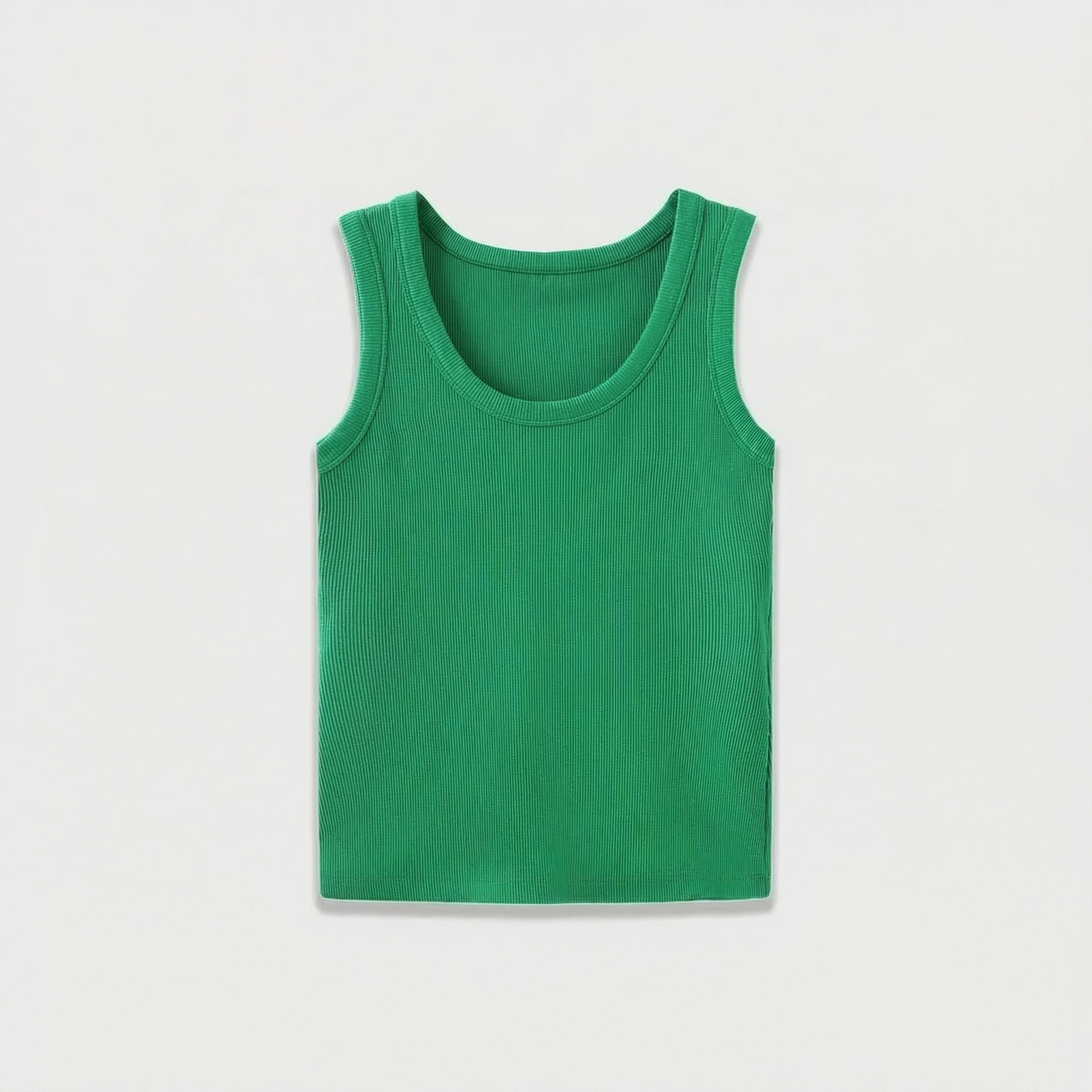 Versatile Ribbed U-Neck Tank Top