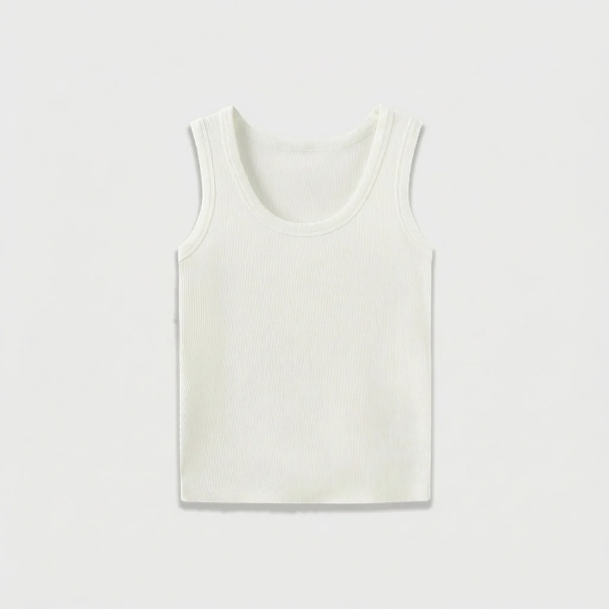 Versatile Ribbed U-Neck Tank Top - Image 6