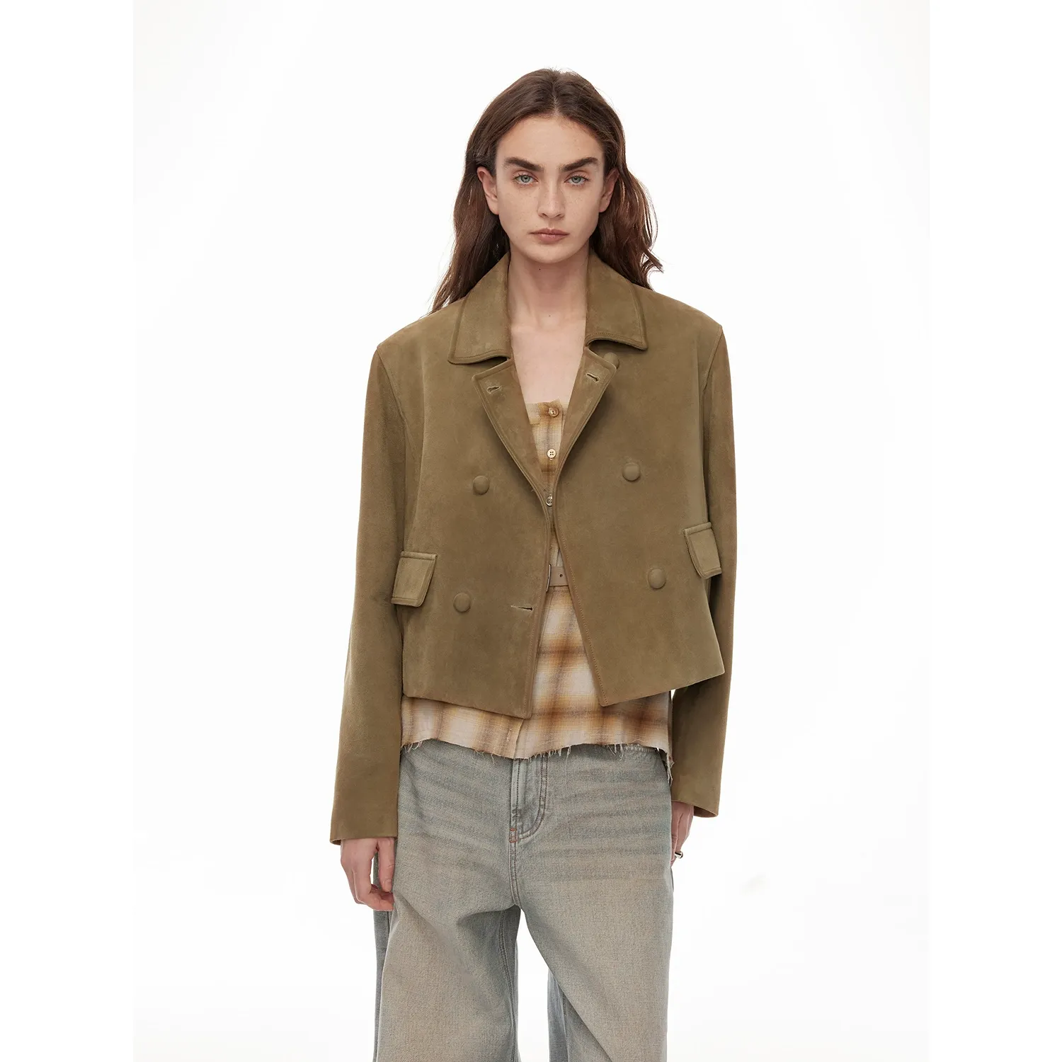 Vintage Double-Breasted Suede Jacket - Image 3
