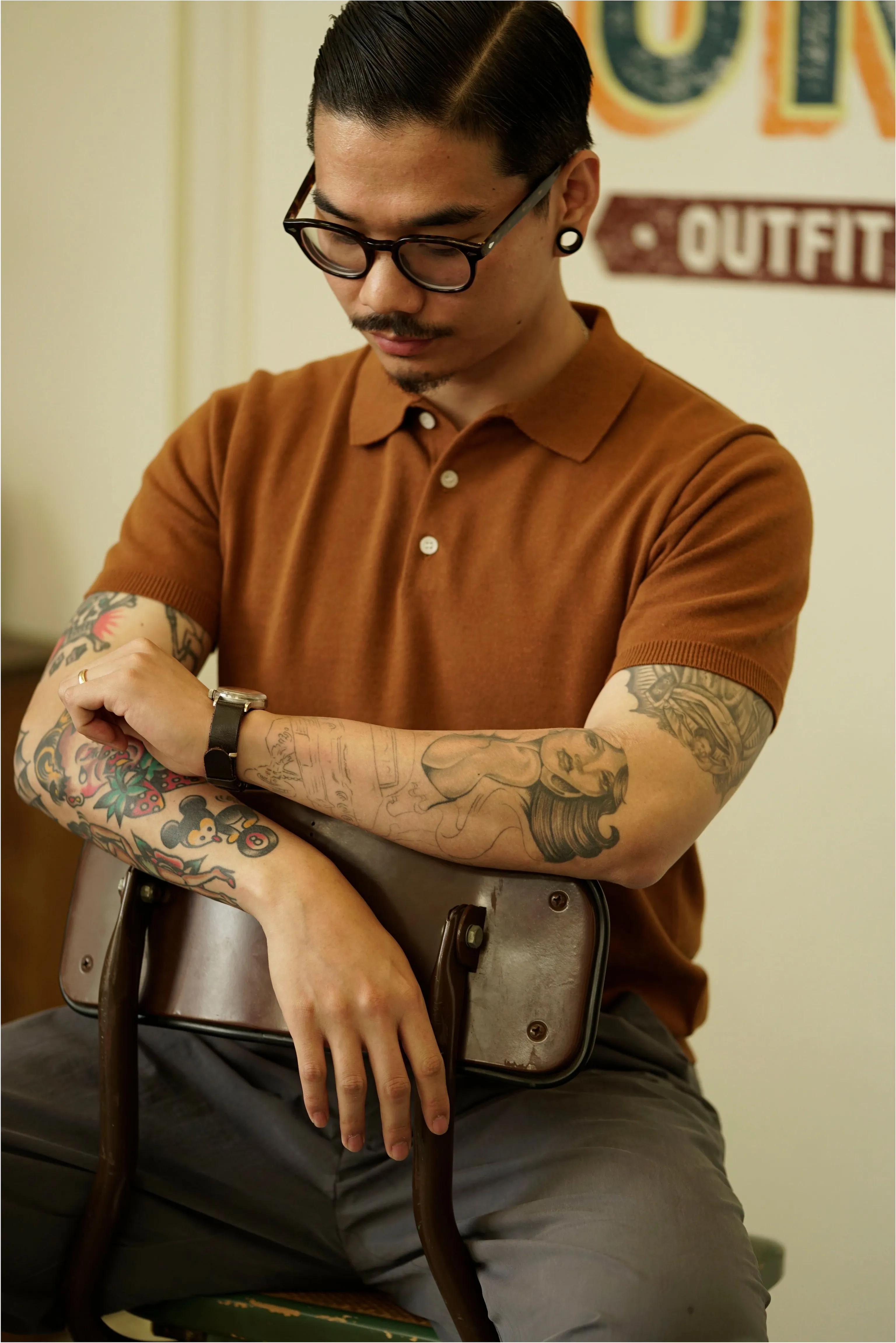 Vintage Knit Polo T-Shirt - Image 6
