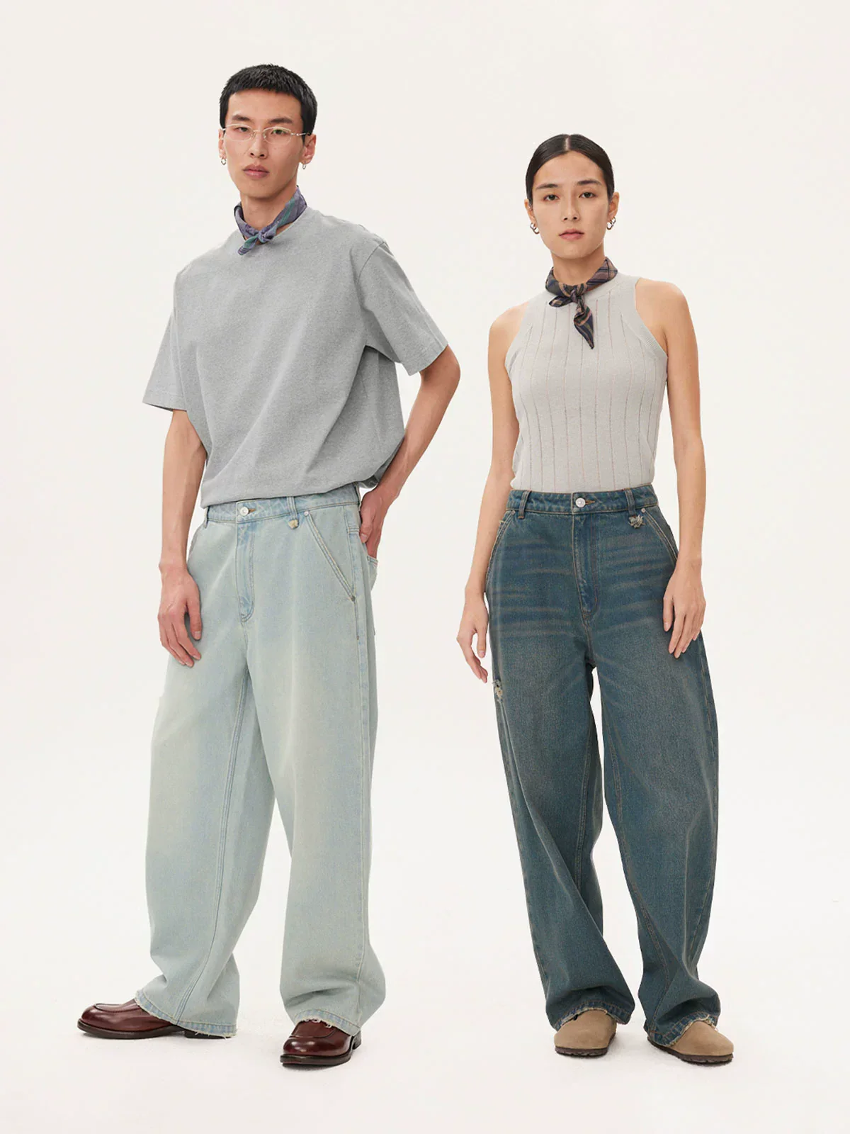 Vintage Tencel Cotton Wide-Leg Jeans