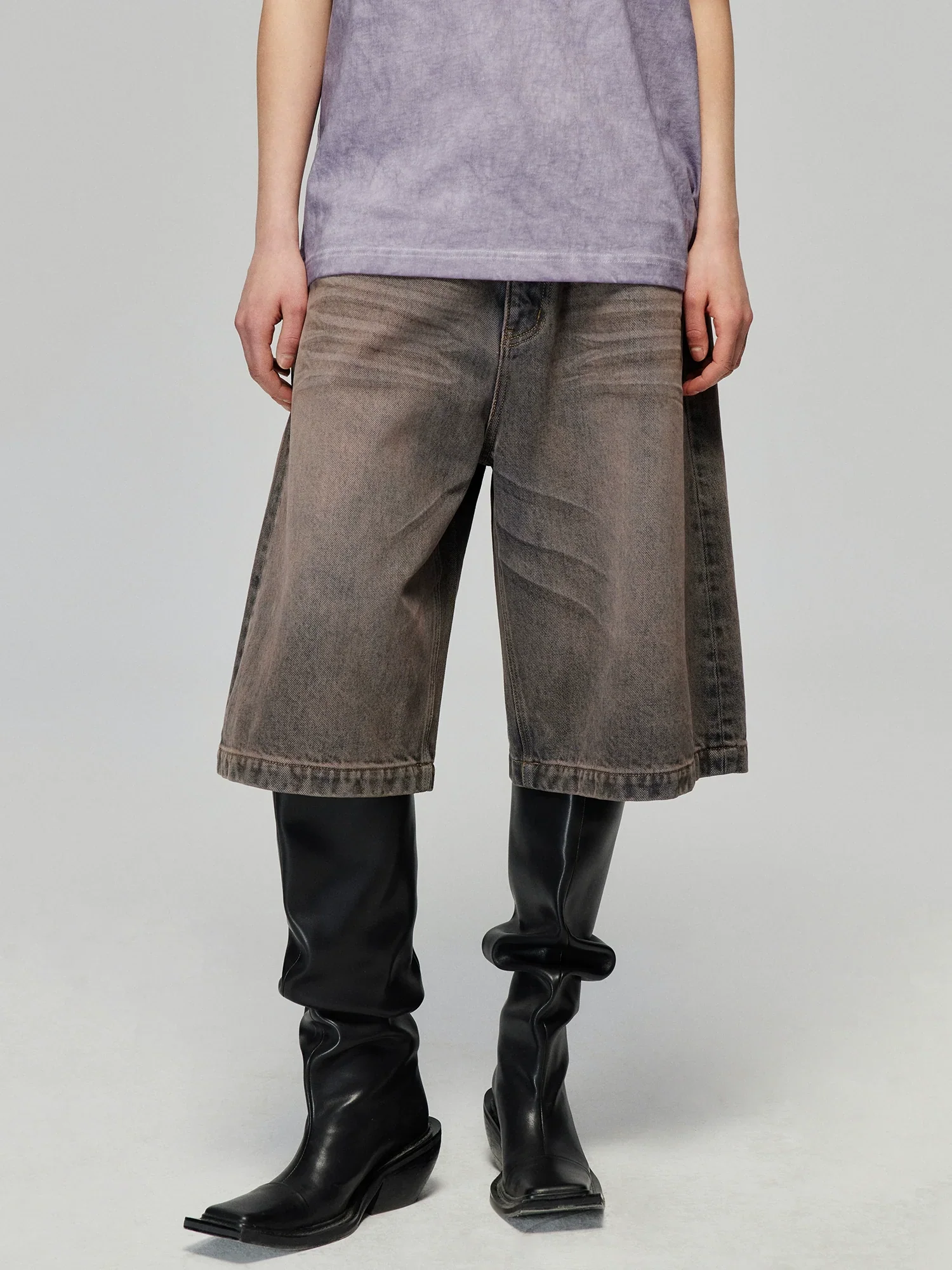 Vintage Wash Cotton Denim Bermuda Shorts - Image 5