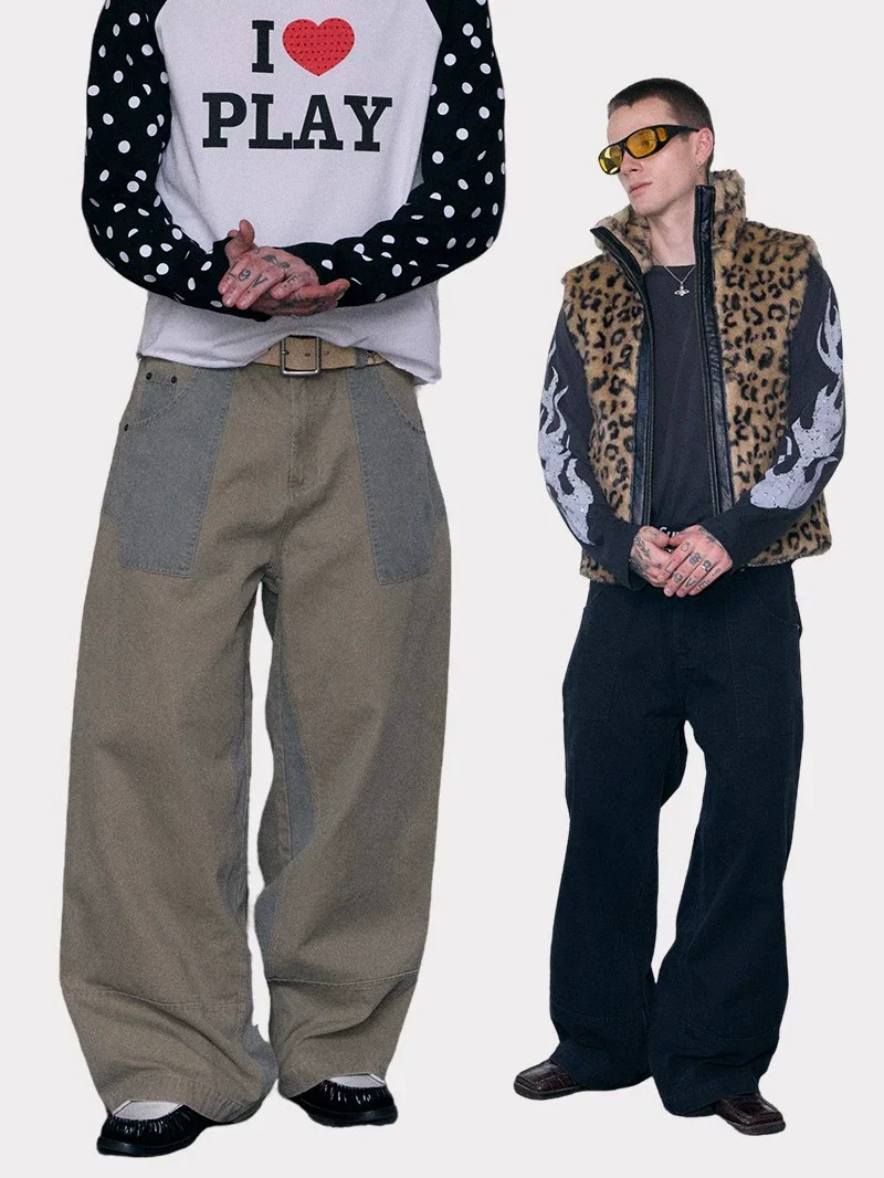 Vintage Wash Wide-Leg Cargo Pants