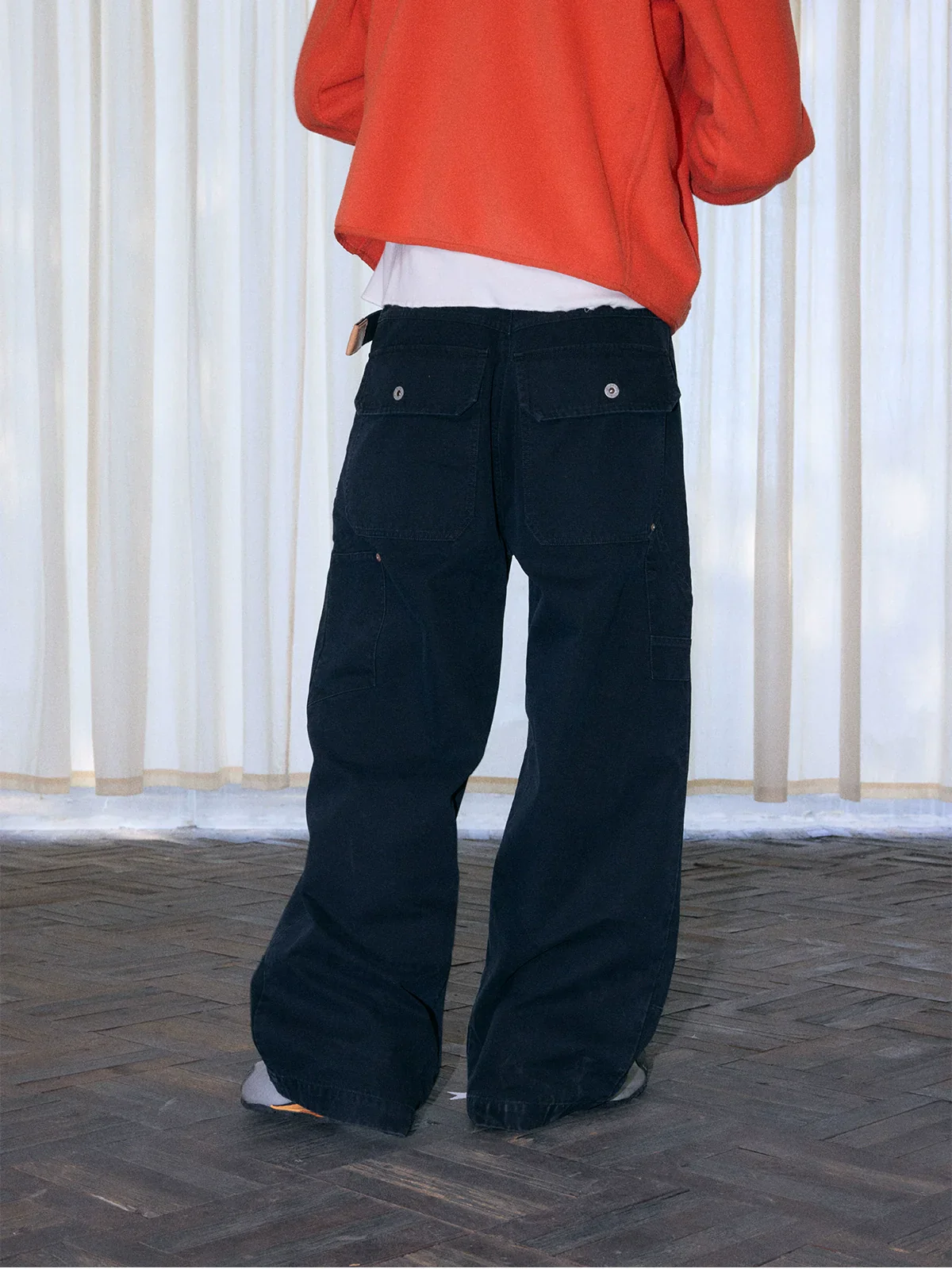 Vintage Wash Wide-Leg Cargo Pants - Image 5