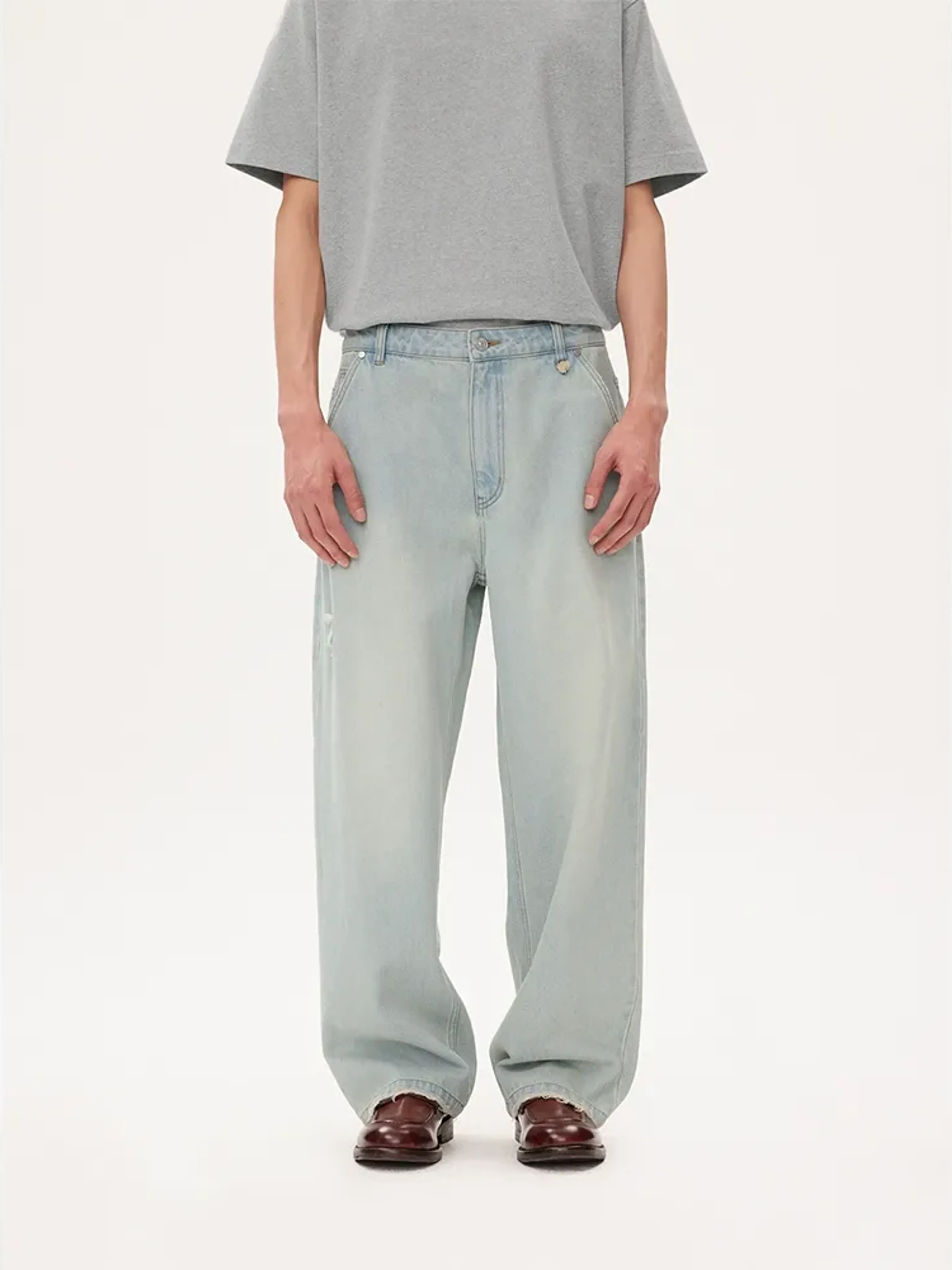 Vintage-Wash Wide-Leg Jeans - Image 5