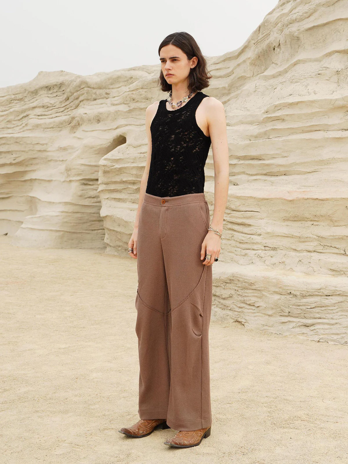 Waffle Knit Trousers - Image 3
