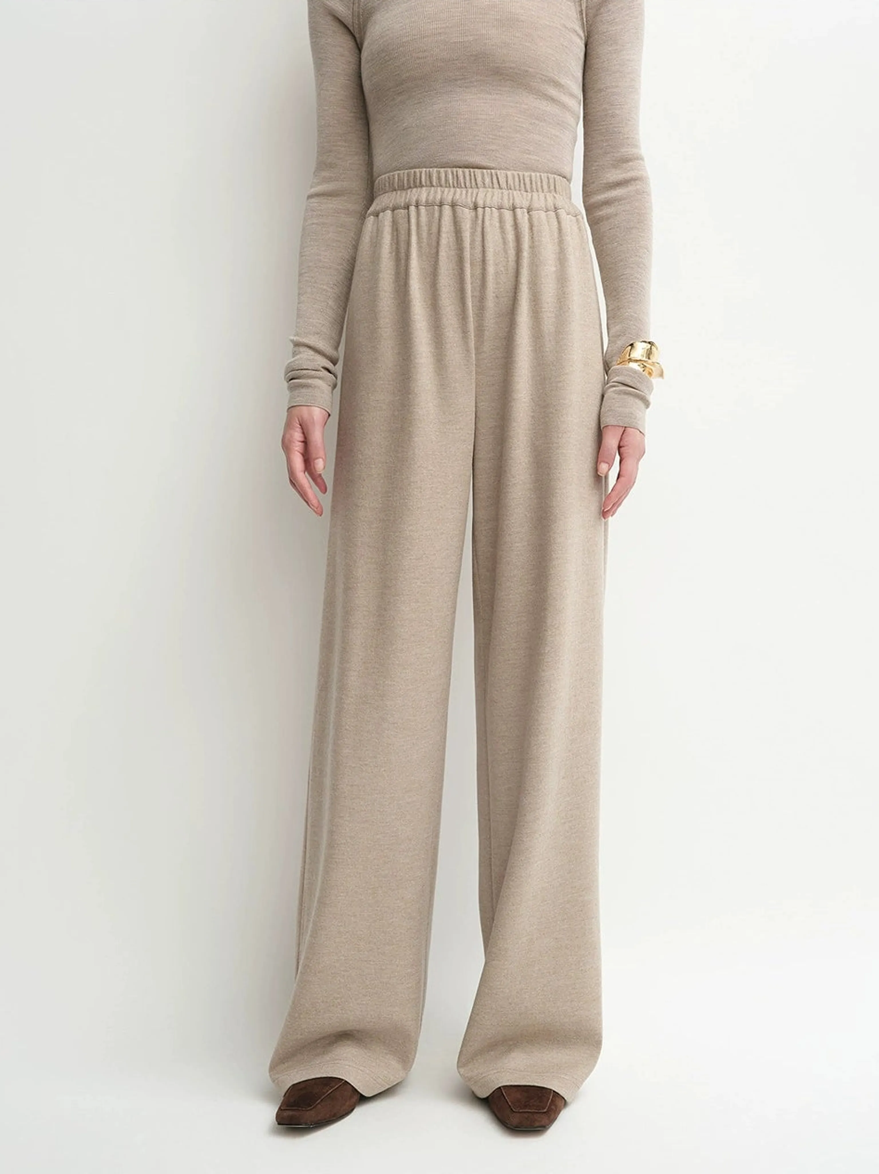 Washable Cashmere Blend Wide-Leg Pants - Image 4