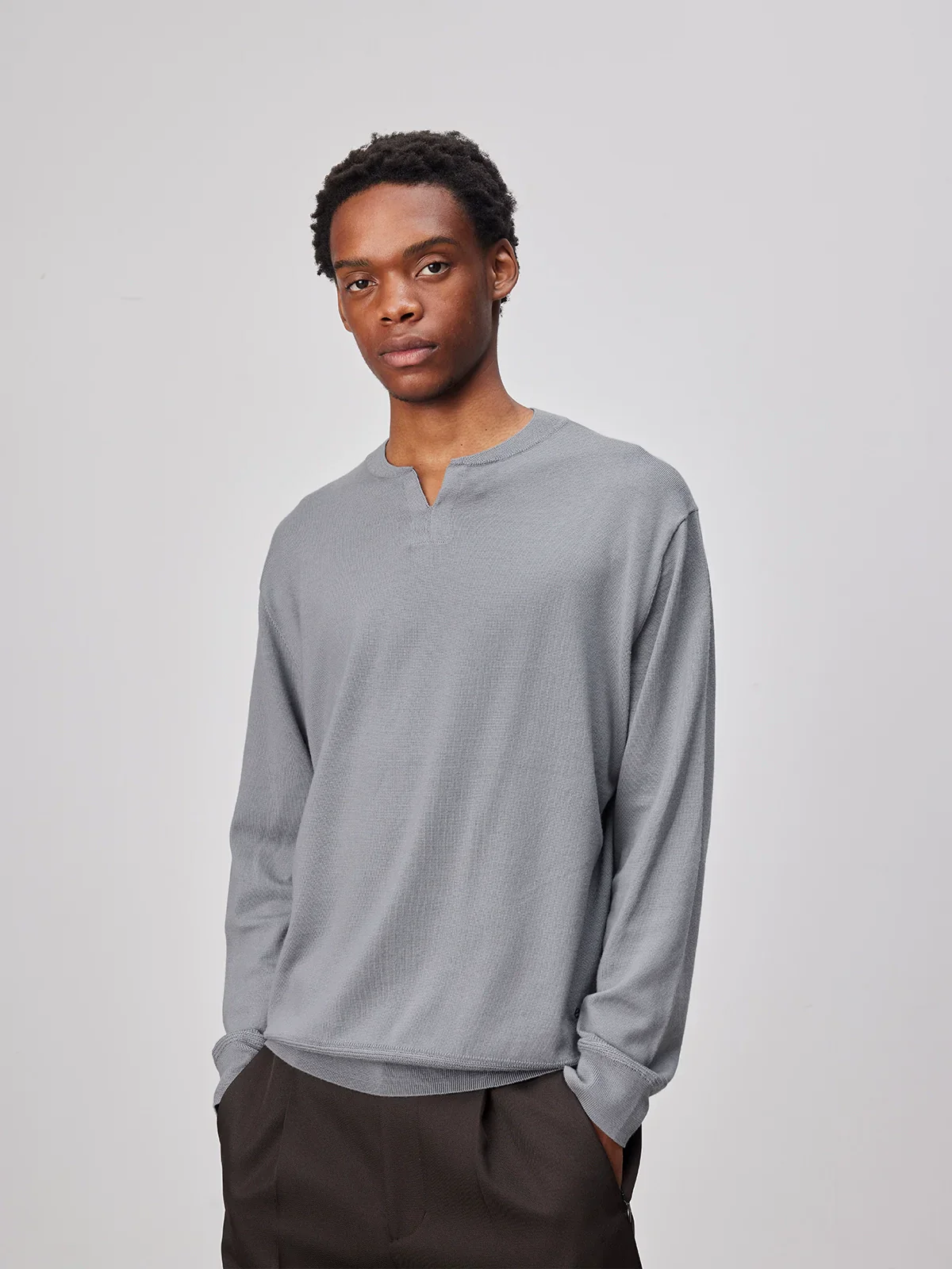 Washable Merino Henley Sweater