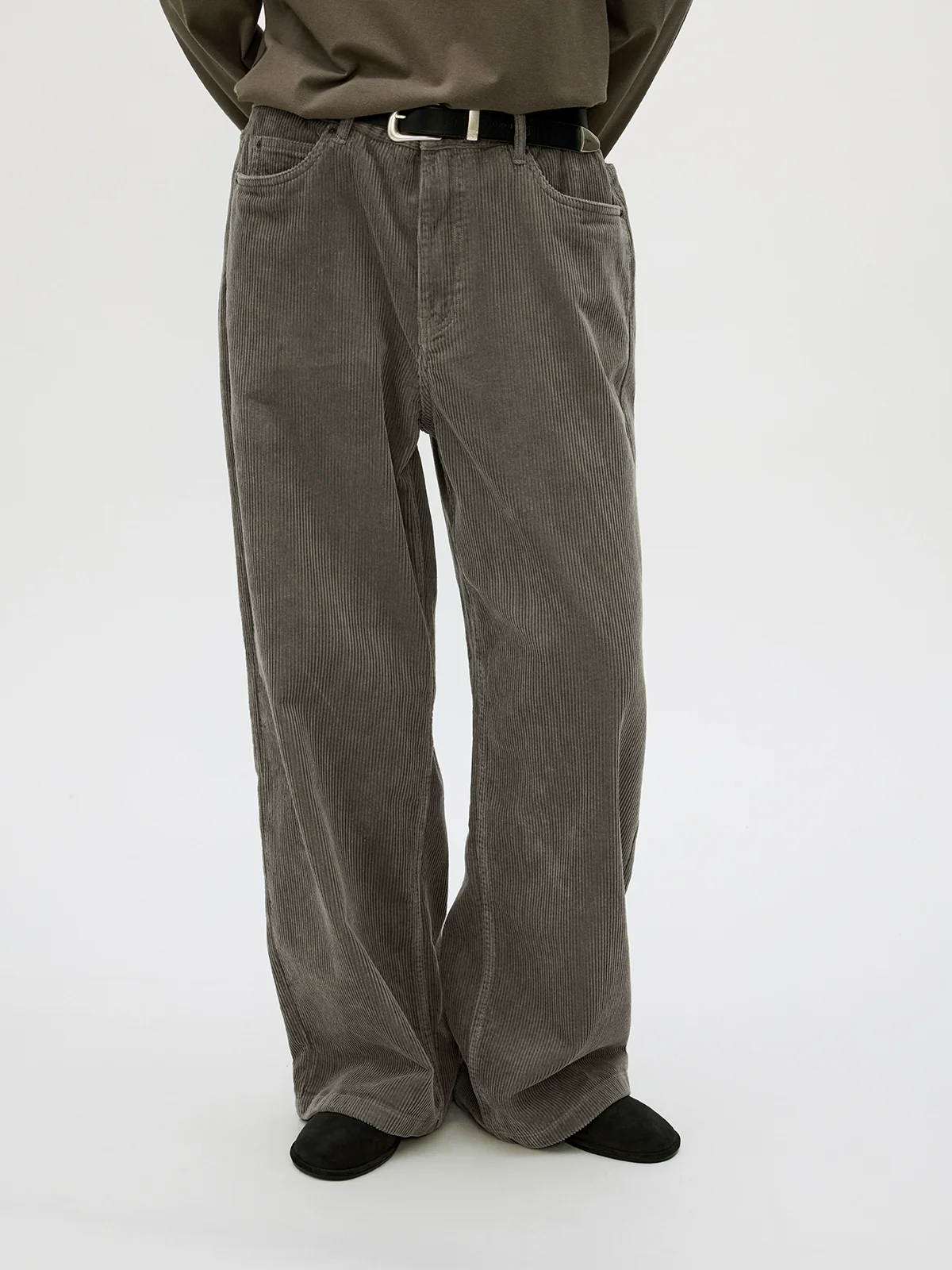 Washed 8‑Wale Corduroy Loose‑Straight Trousers - Image 4