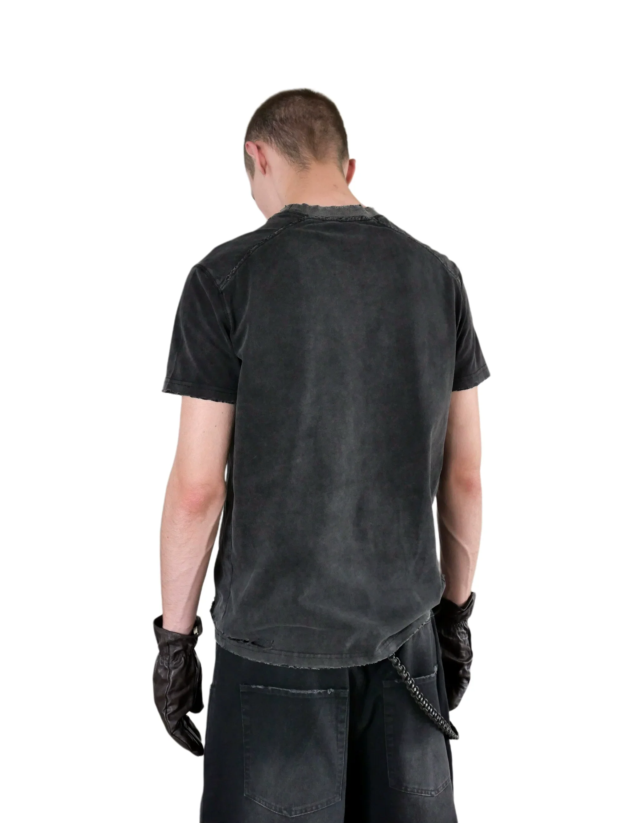 Washed Black Distressed Tee - Image 4