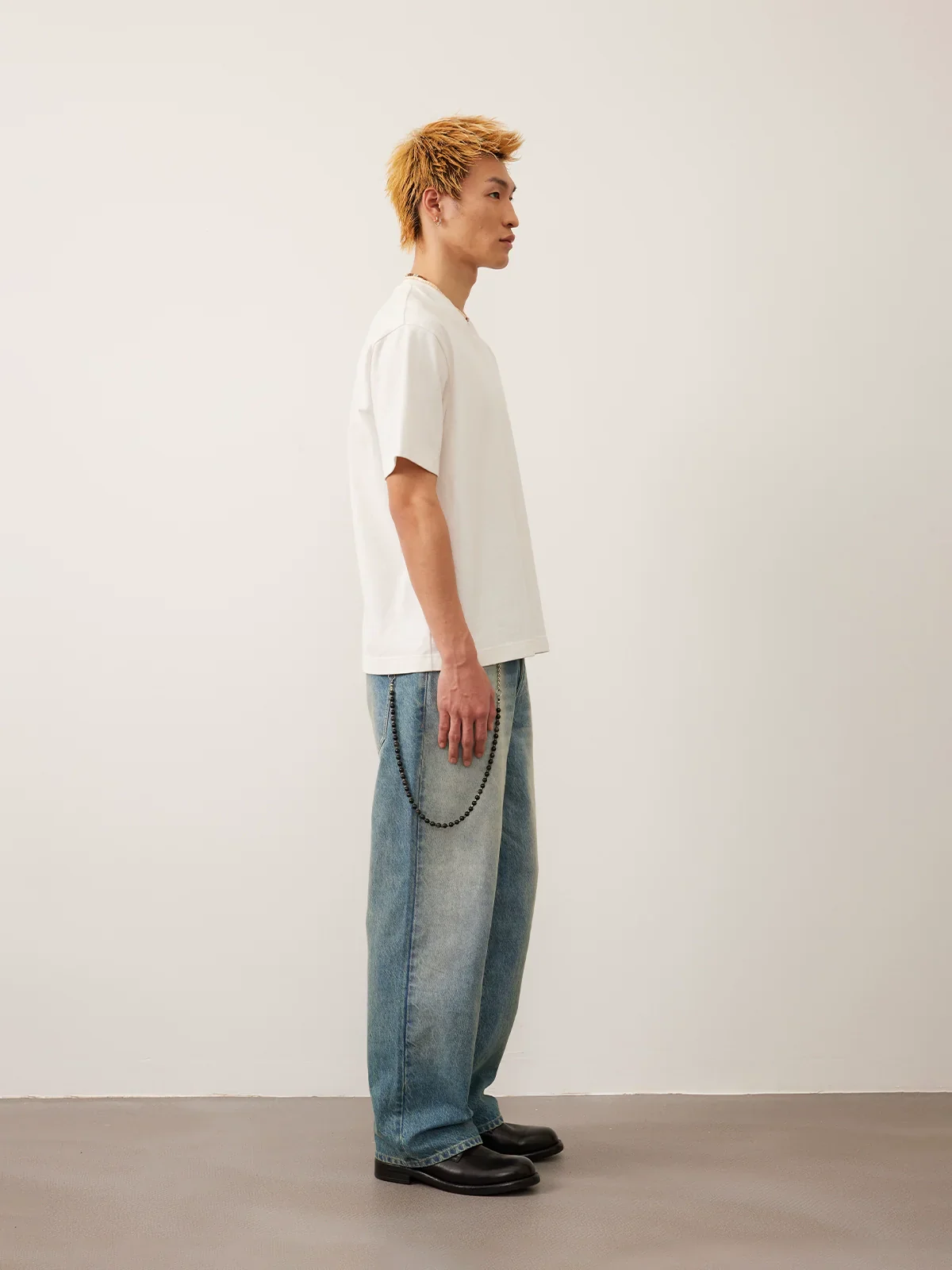 Washed Blue Tencel Denim Trousers - Image 4