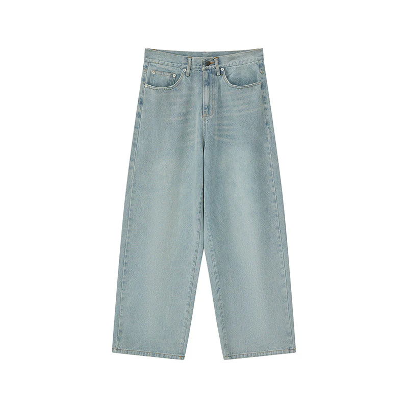 Washed Blue Wide-Leg Jeans - Image 5